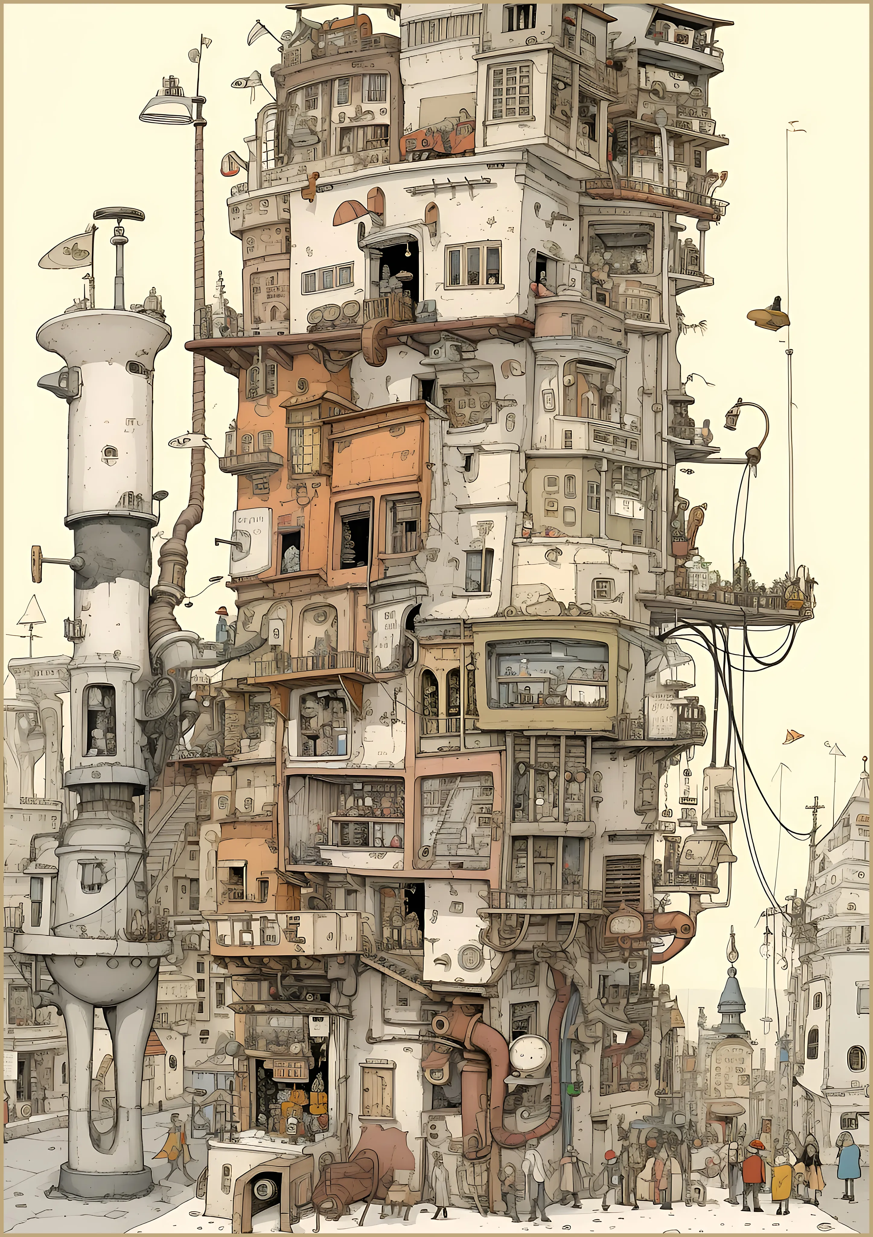 Whimsical Architectural Tower — Exclusive 2 art print