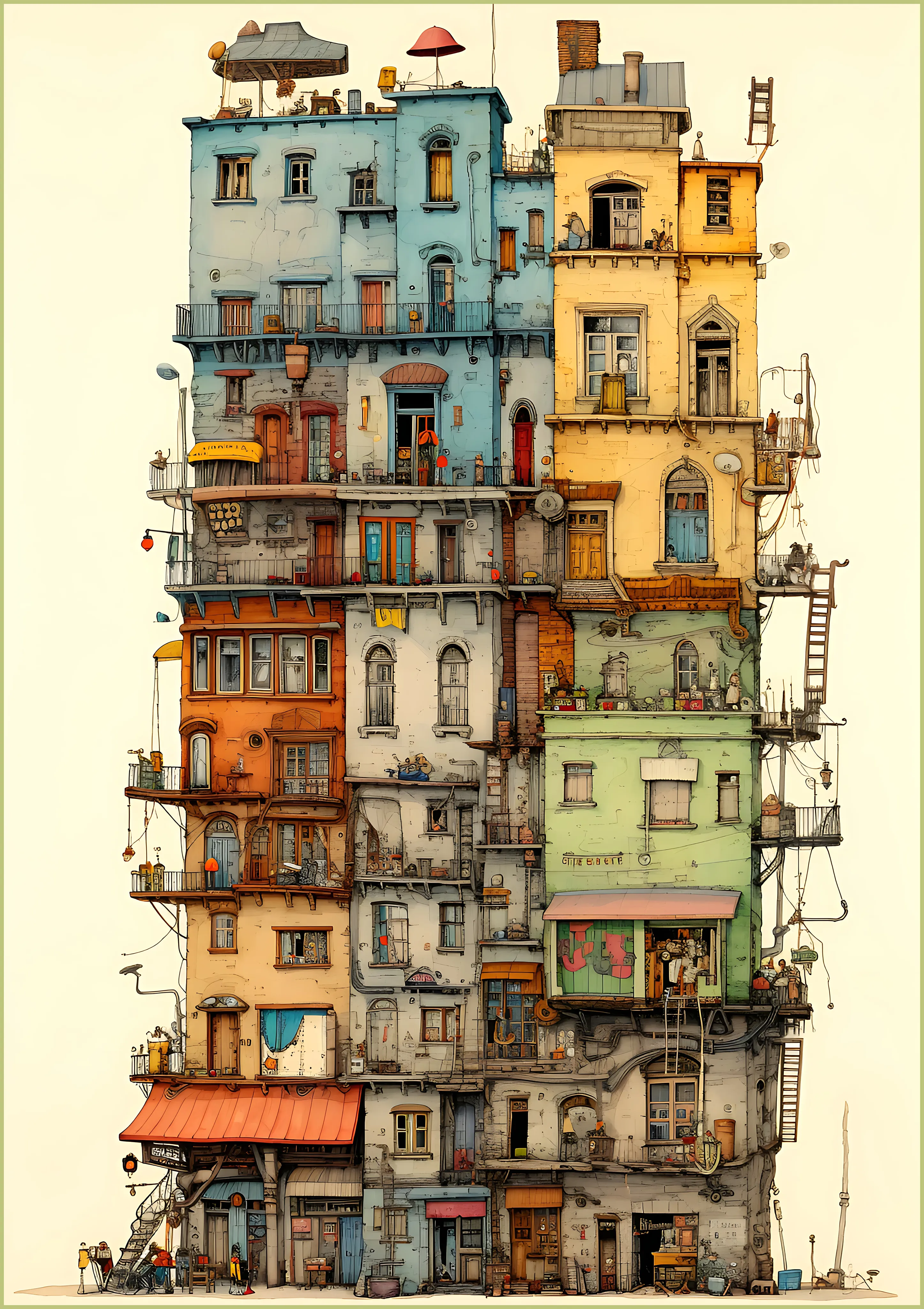 Stacked City Architecture — Exclusive 2 art print