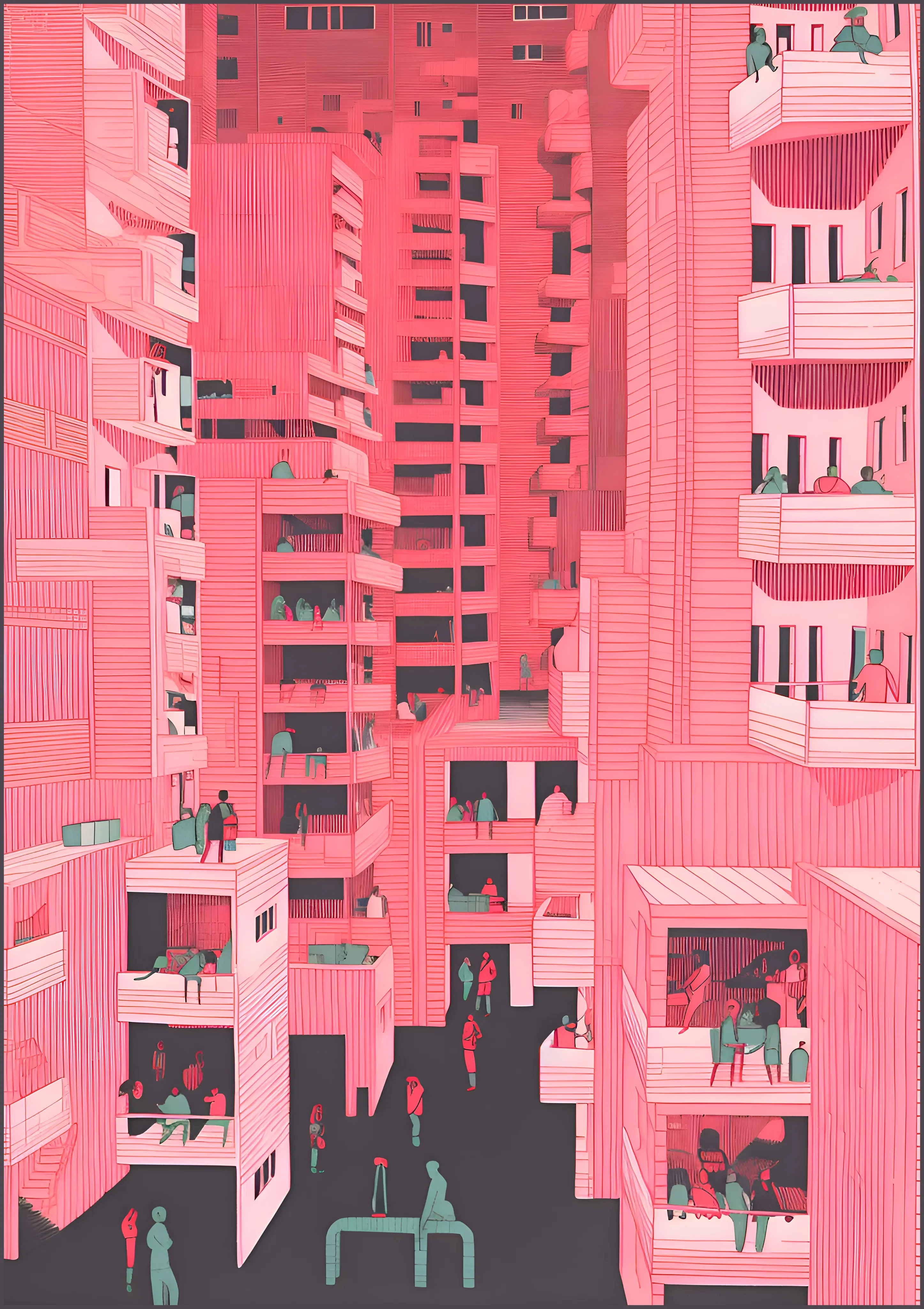 Pink Architectural Density — Exclusive 2 art print