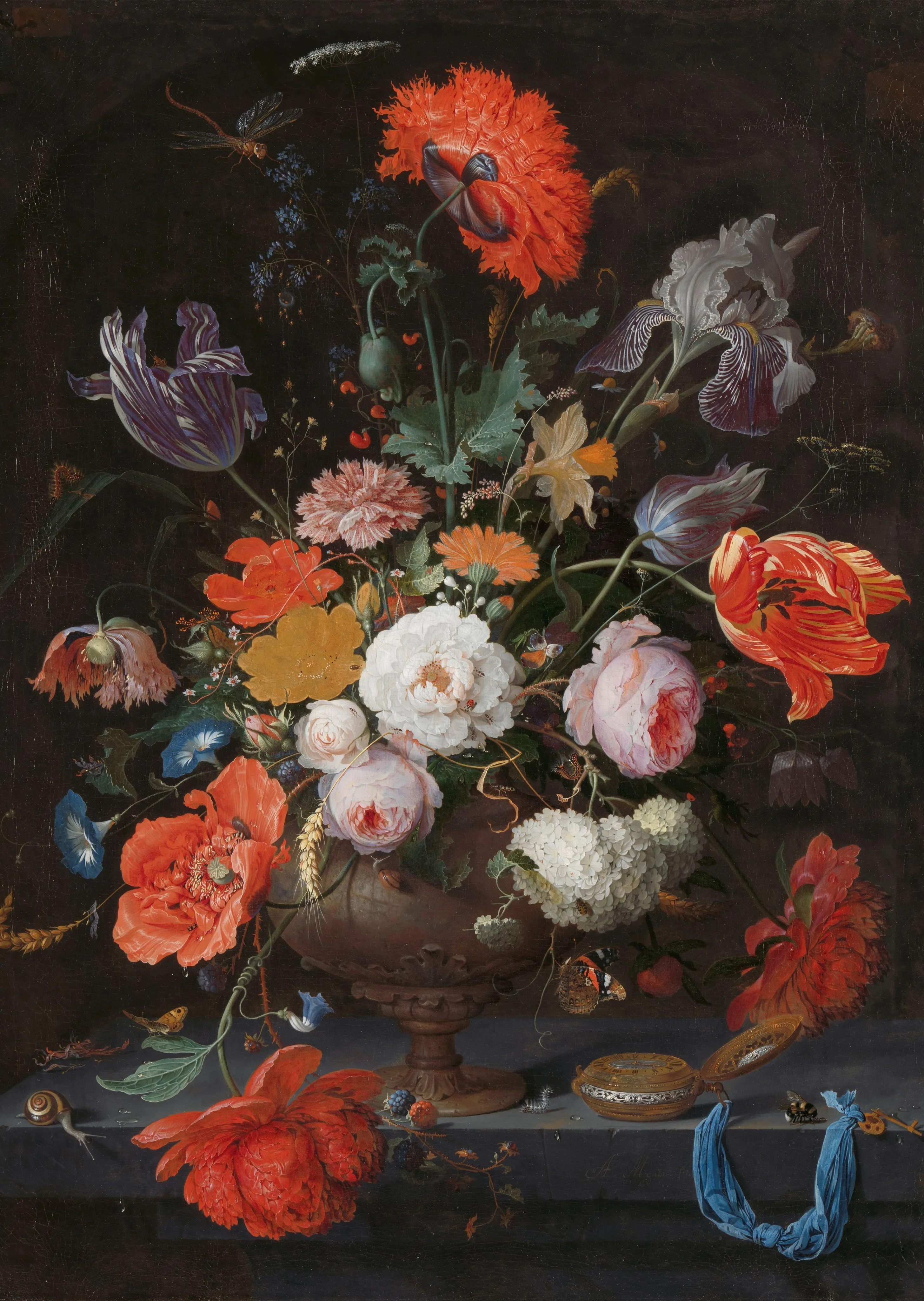 Still Life with Flowers and a Watch image 1