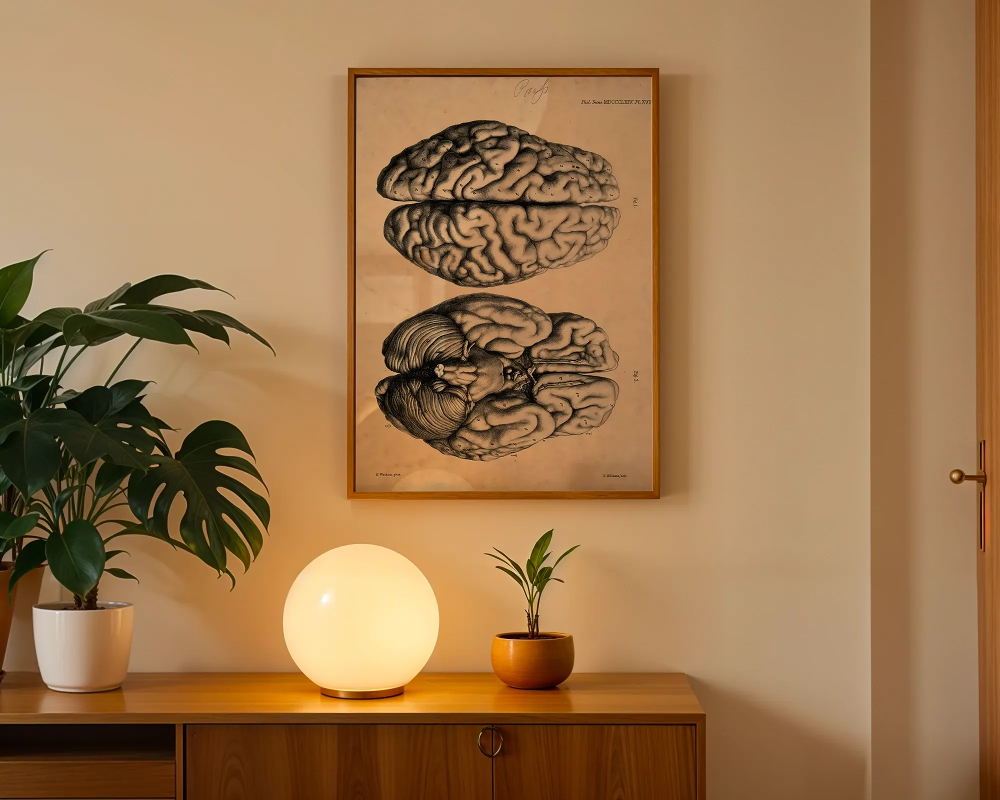 Vintage Human Brain Anatomy Plate — room view 3
