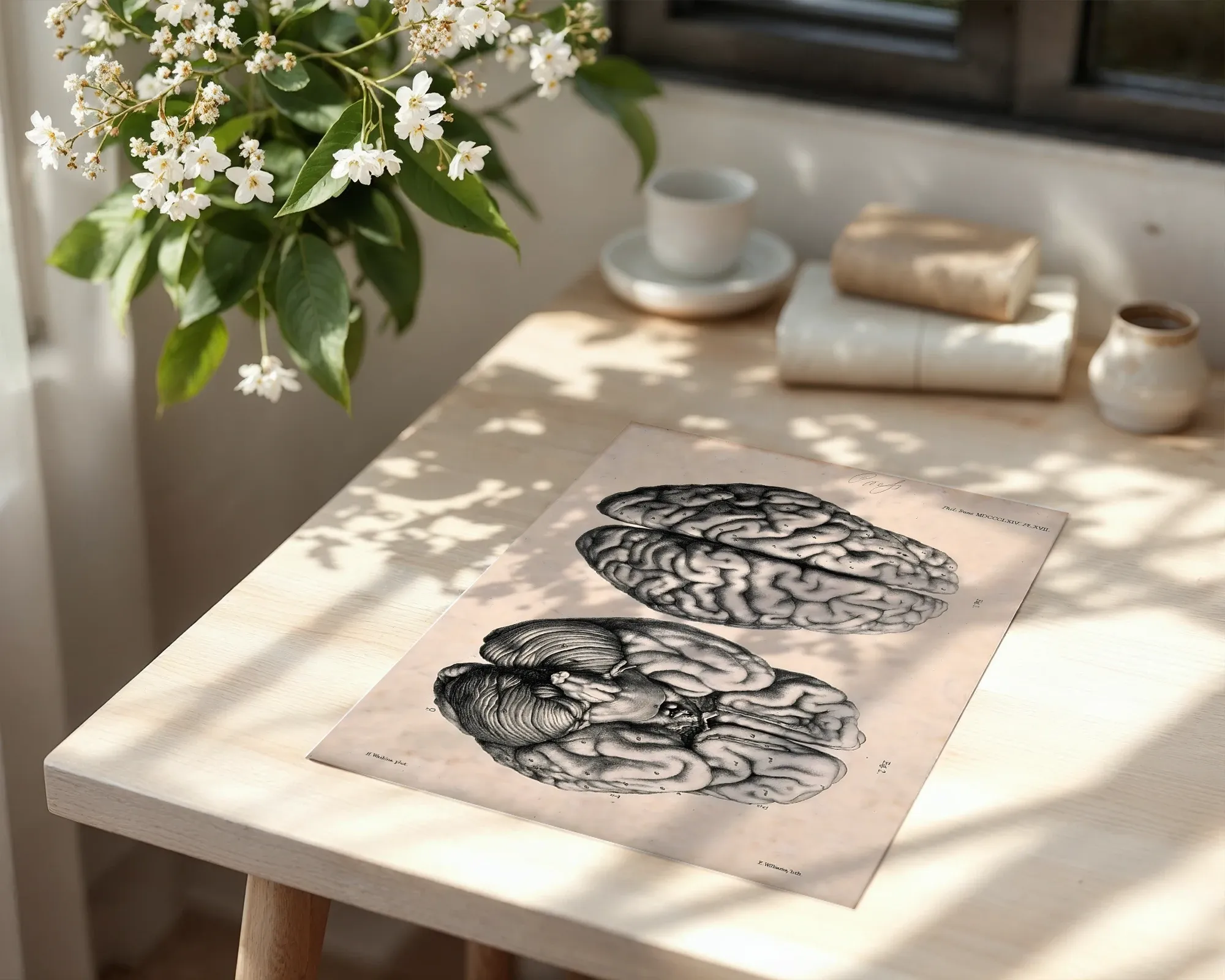 Vintage Human Brain Anatomy Plate — room view 6
