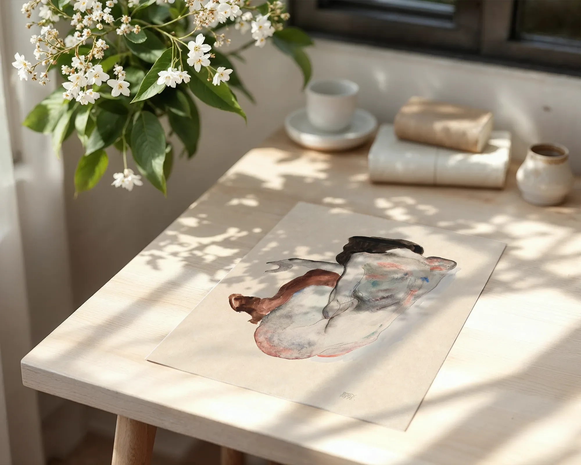 Crouching Nude in Shoes and Black Stockings, Back View — Print edition, room view 6