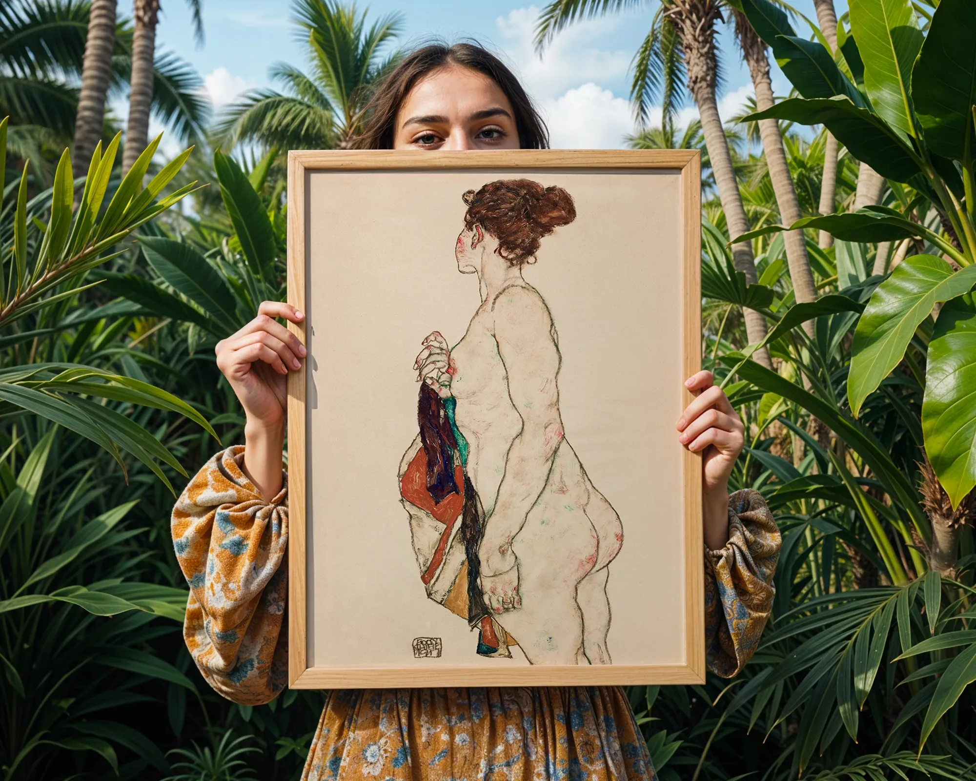 Standing Nude with a Patterned Robe — Print edition, room view 5