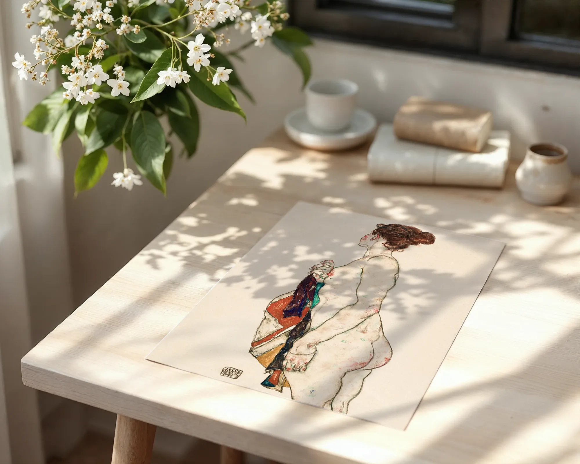 Standing Nude with a Patterned Robe — Print edition, room view 6