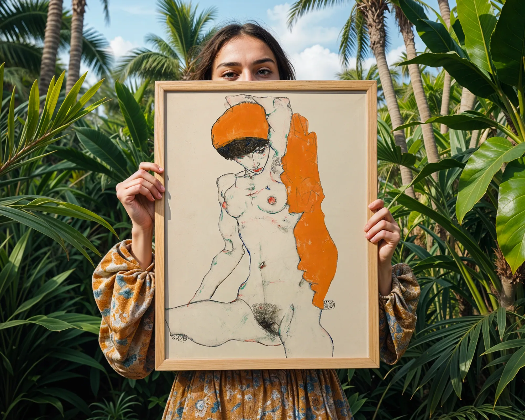 Standing Nude with Orange Drapery — Print edition, room view 5