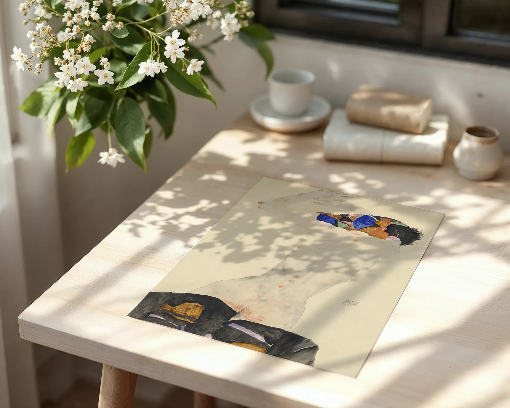 Rückenakt mit buntem Tuch — Print edition, room view 6
