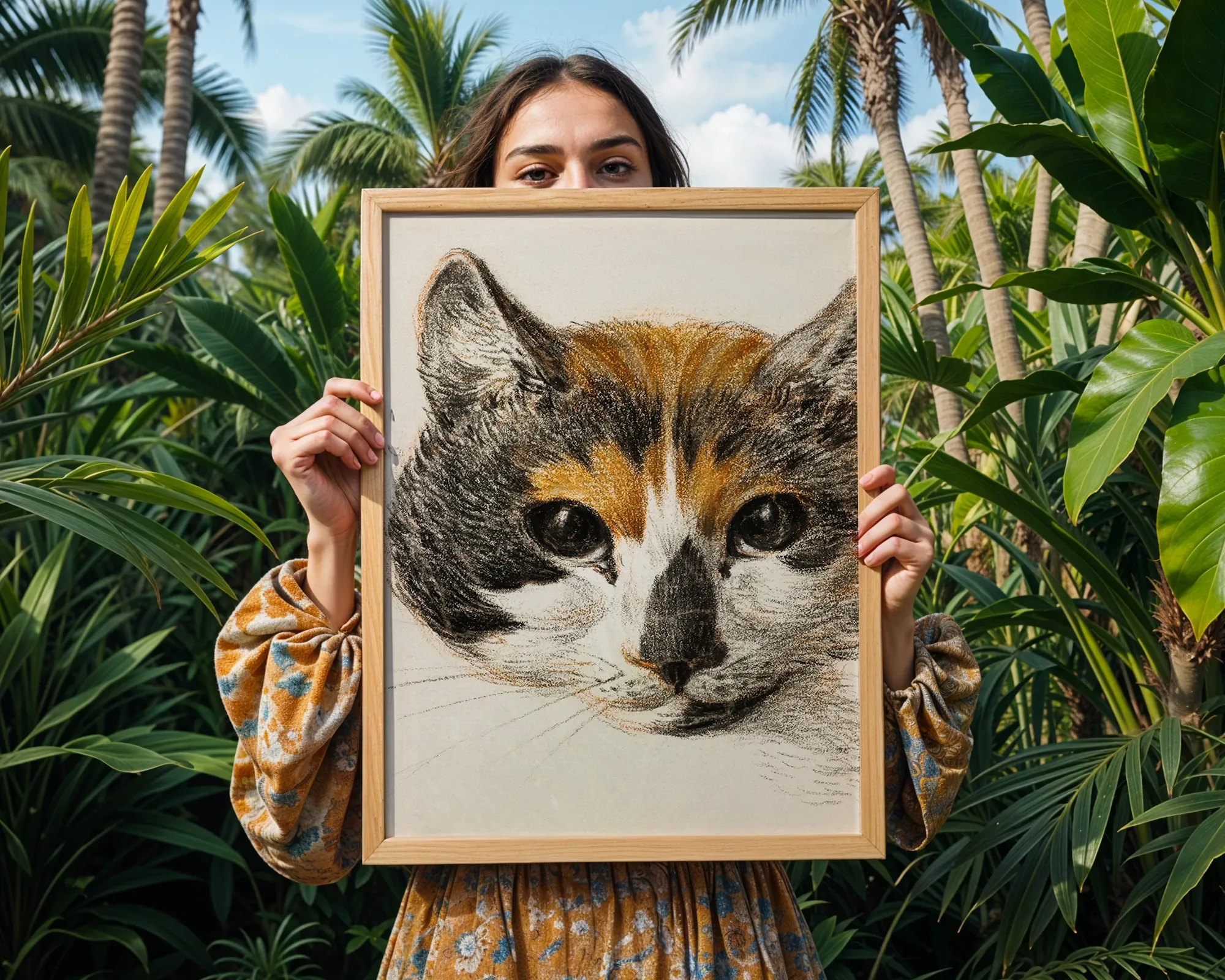 Head of a Calico Cat — room view 5
