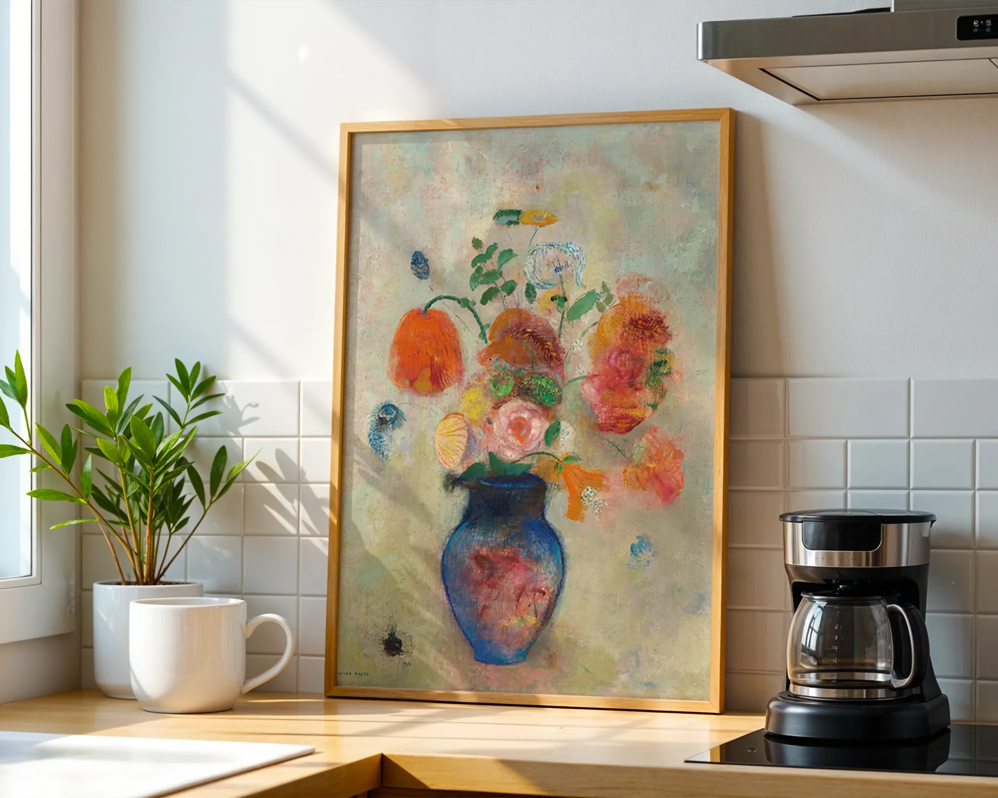 Bouquet of Flowers in a Blue Vase — room view 1