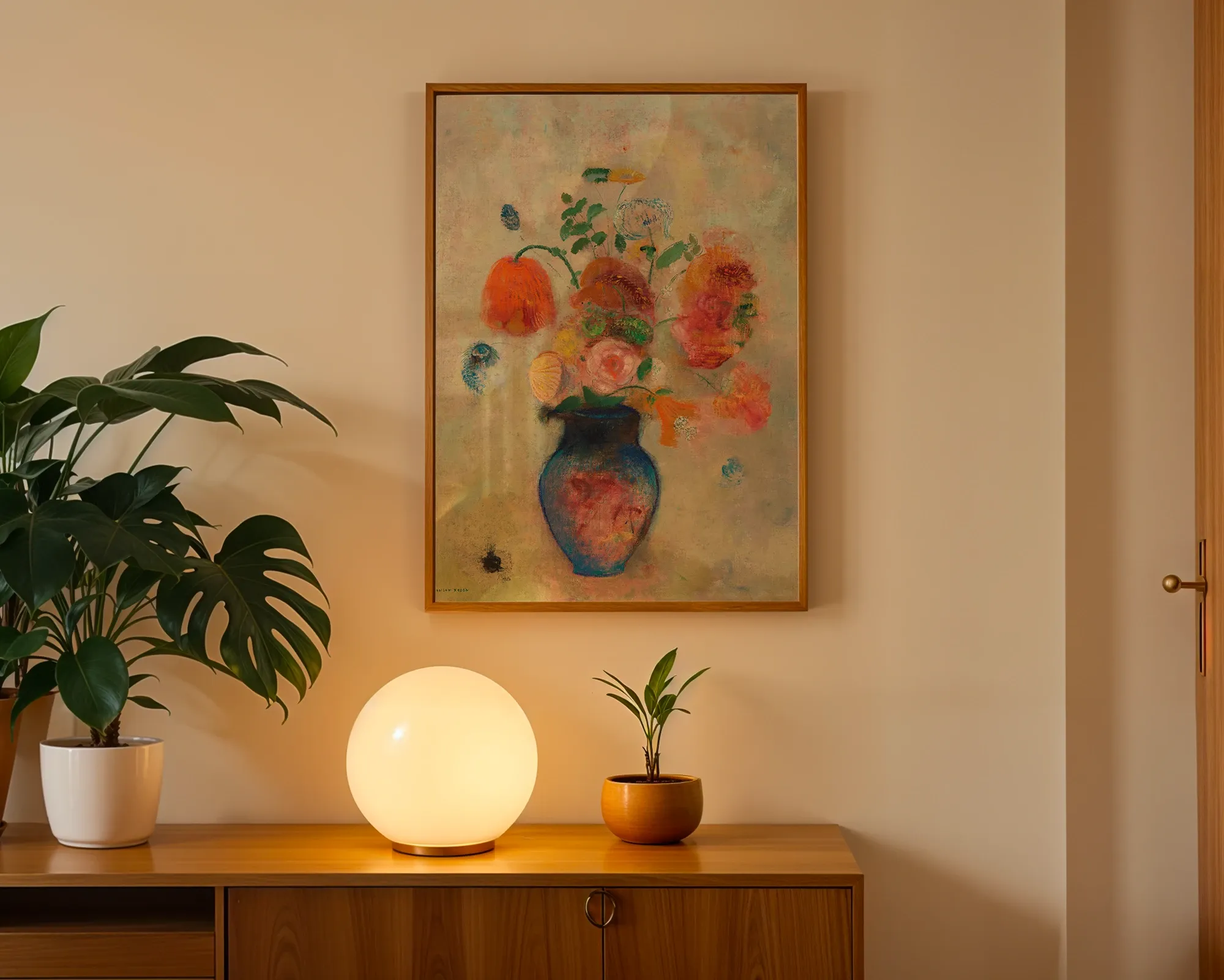 Bouquet of Flowers in a Blue Vase — room view 3
