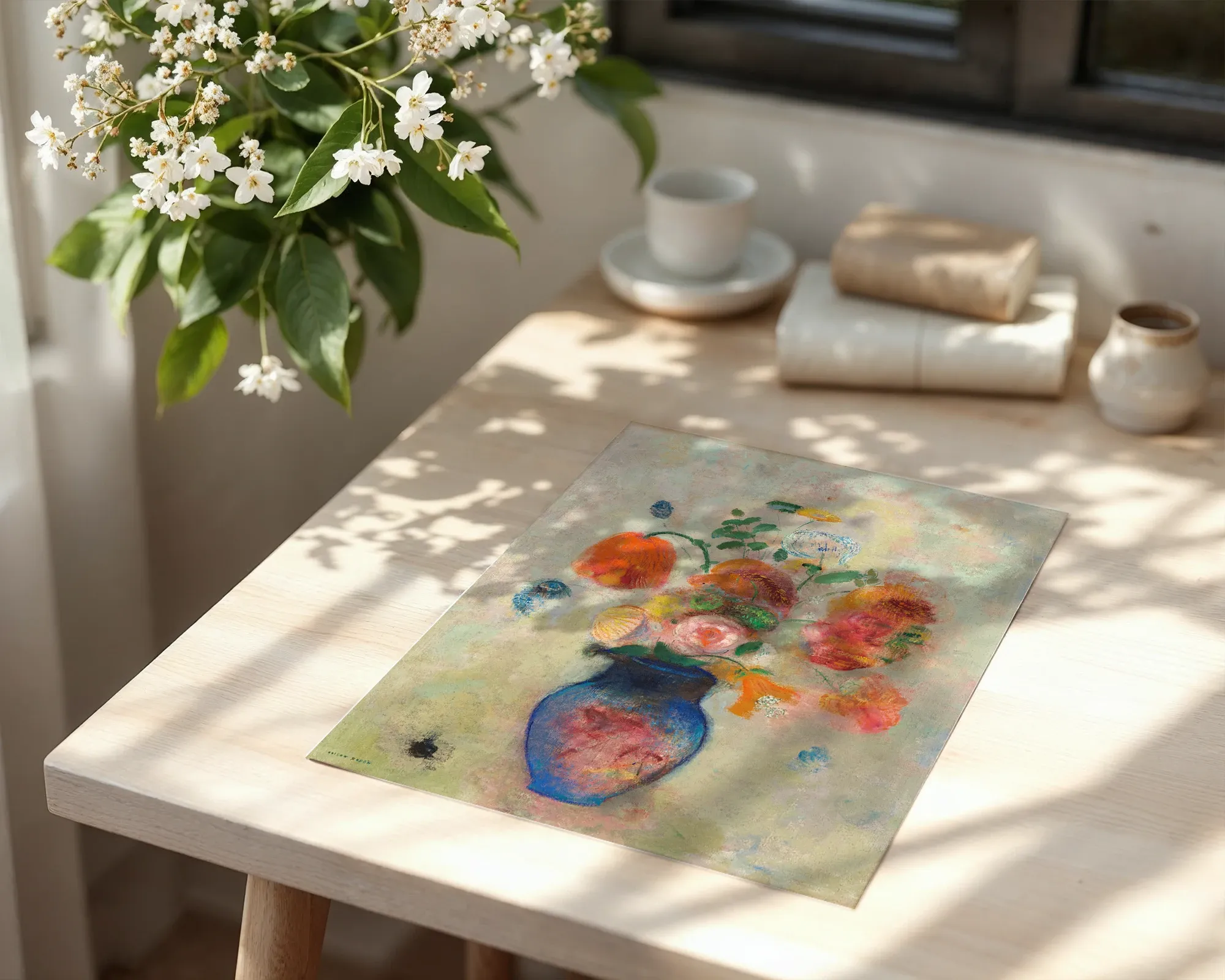 Bouquet of Flowers in a Blue Vase — room view 6