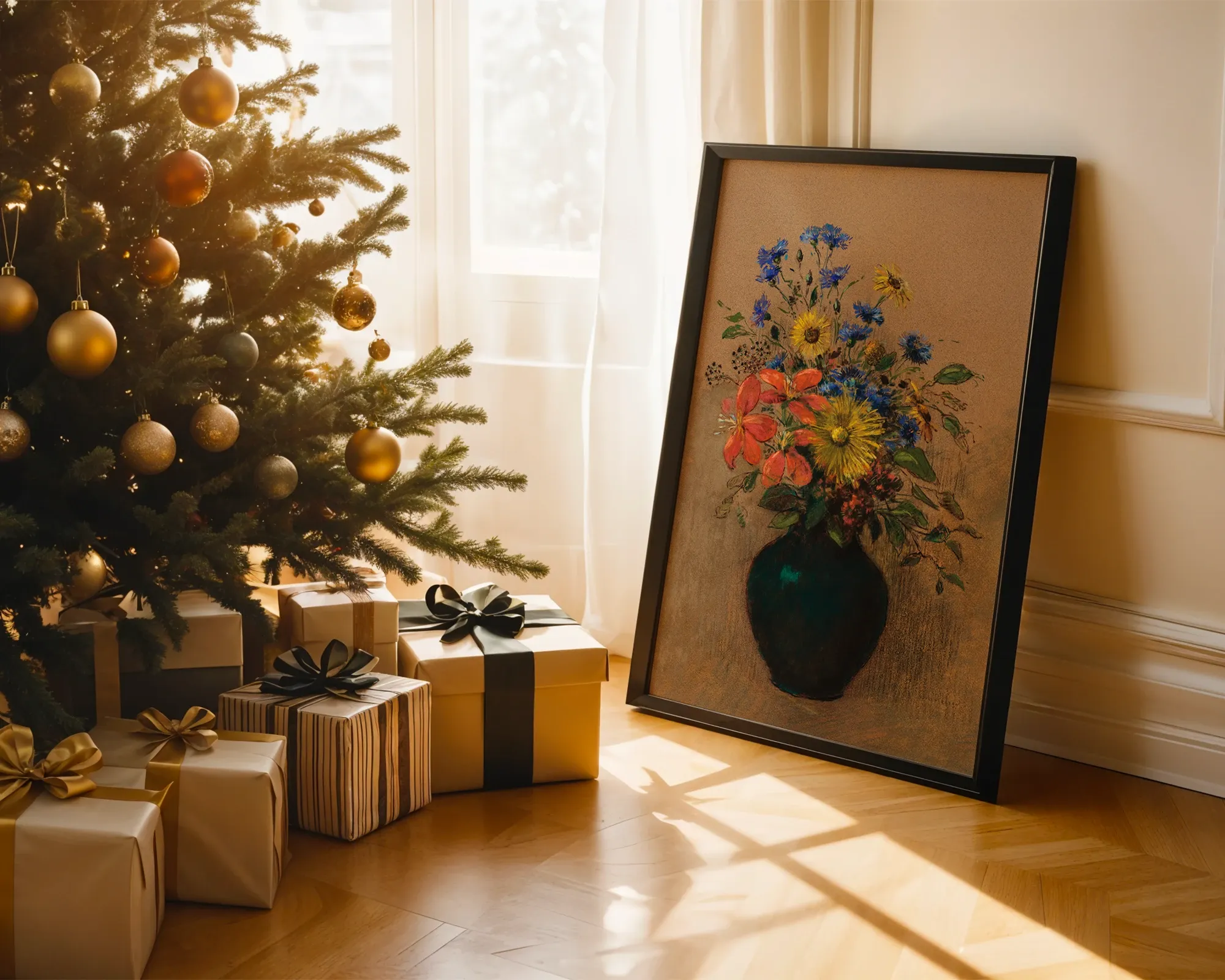 Wildflowers in a Dark Vase — room view 2