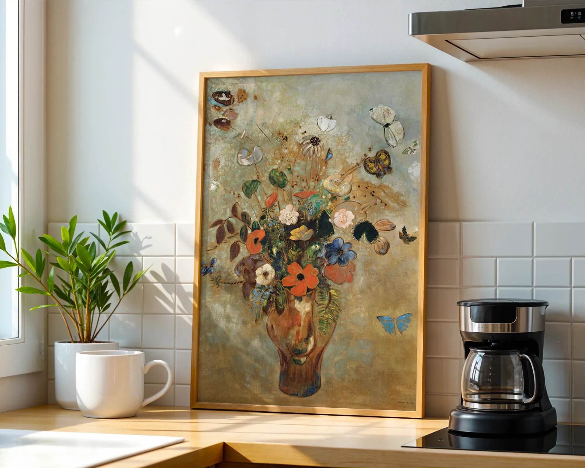 Vase of Flowers with Butterflies — room view 1