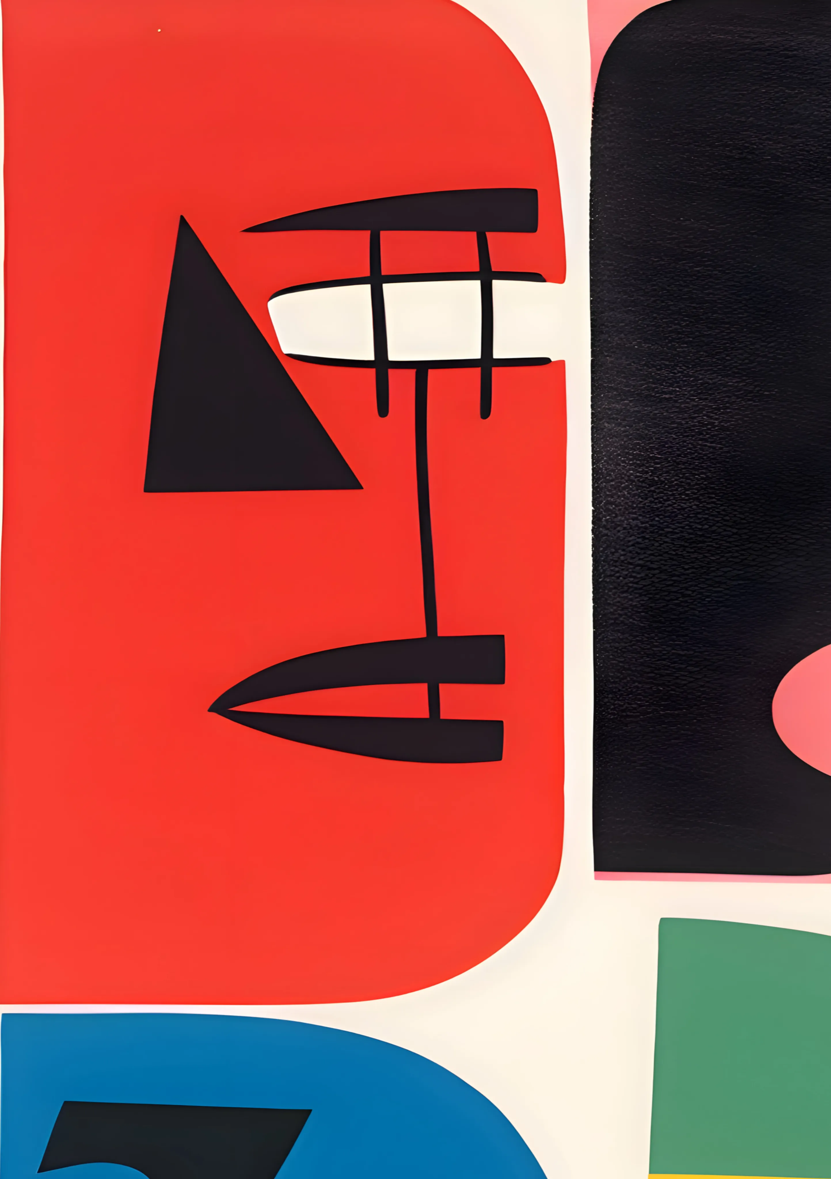 Abstract Red Graphic Face image 1
