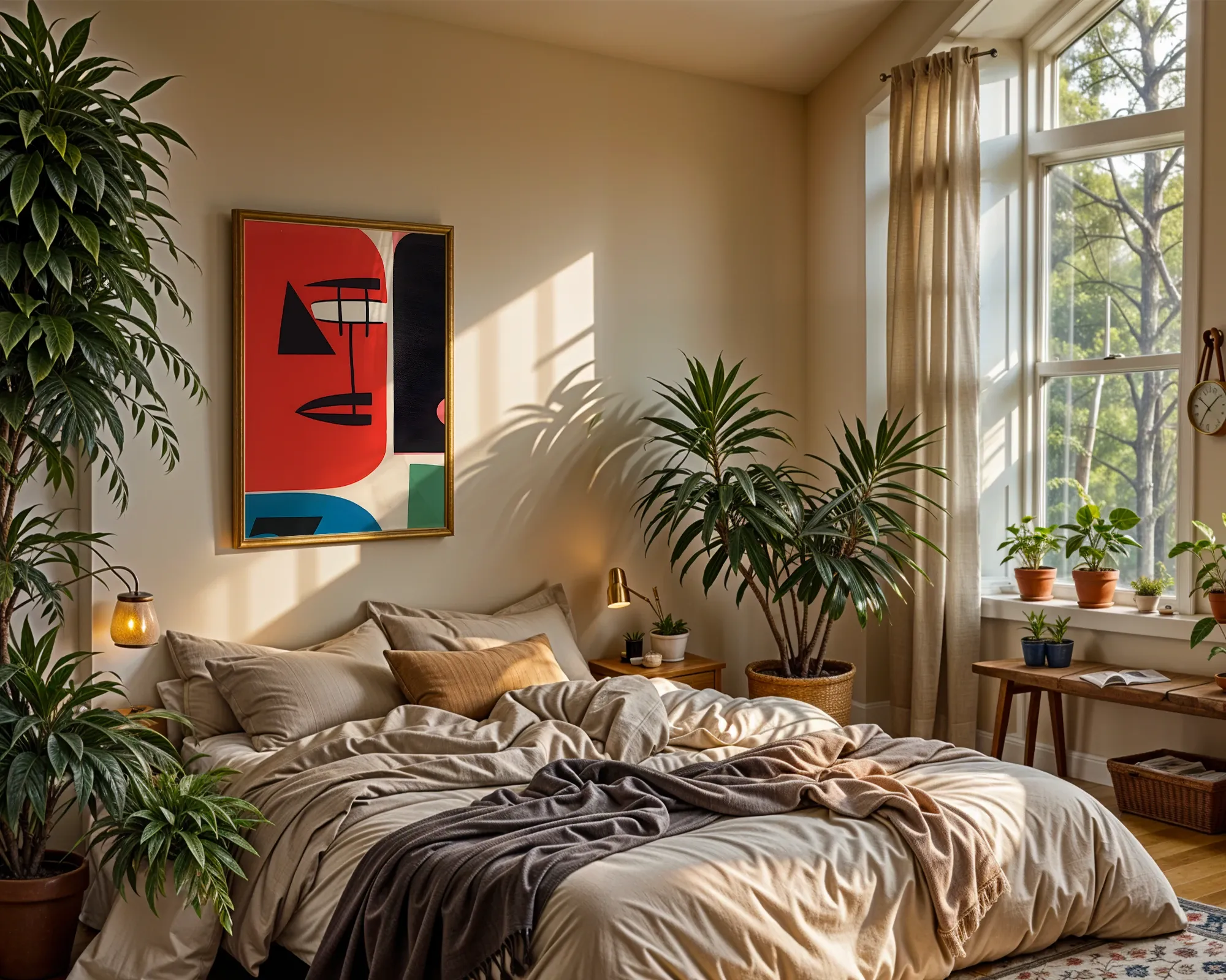 Abstract Red Graphic Face — room view 4