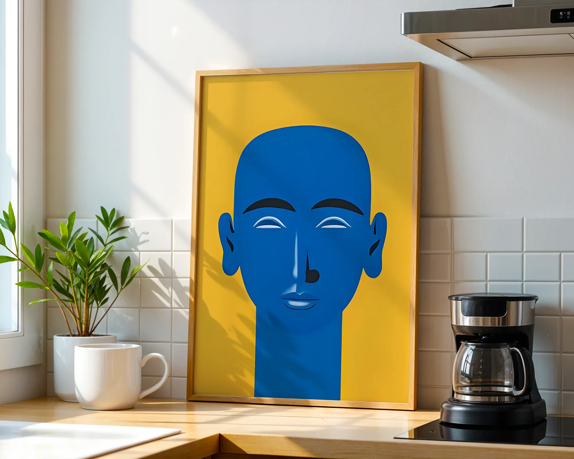 Vibrant Blue Portrait — room view 1