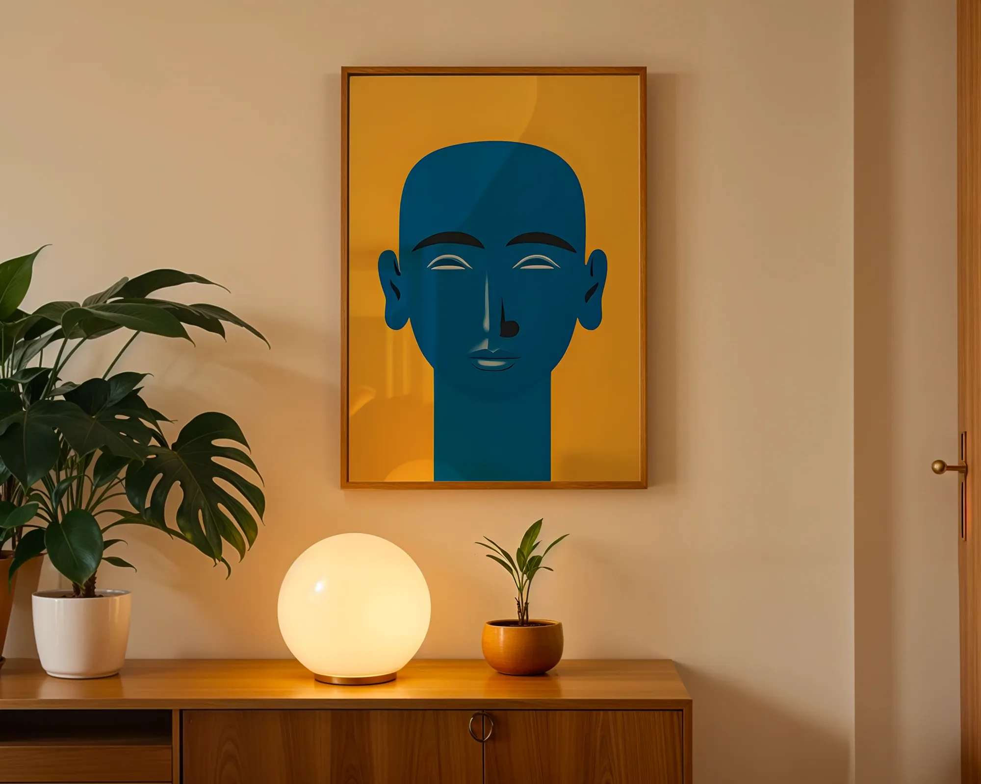 Vibrant Blue Portrait — room view 3