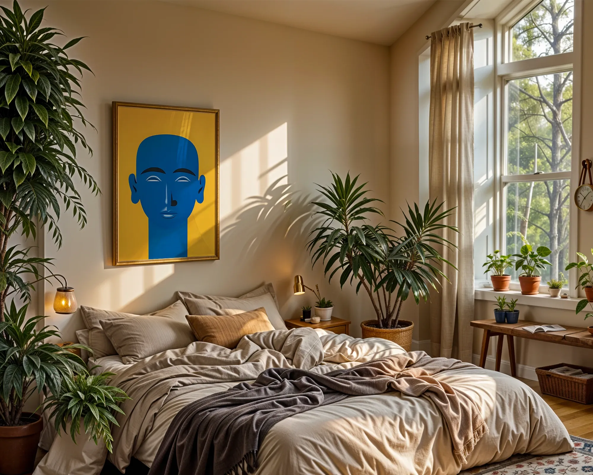 Vibrant Blue Portrait — room view 4