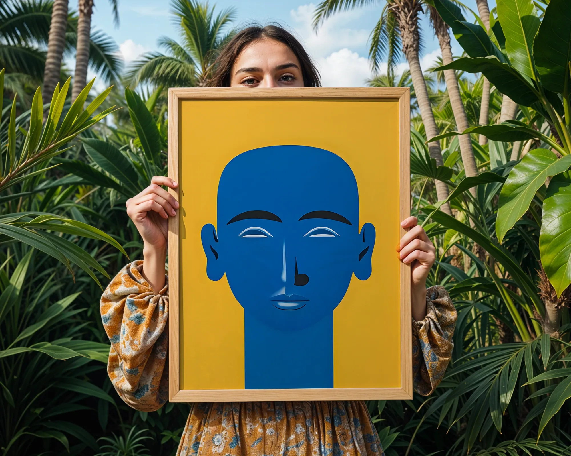 Vibrant Blue Portrait — room view 5