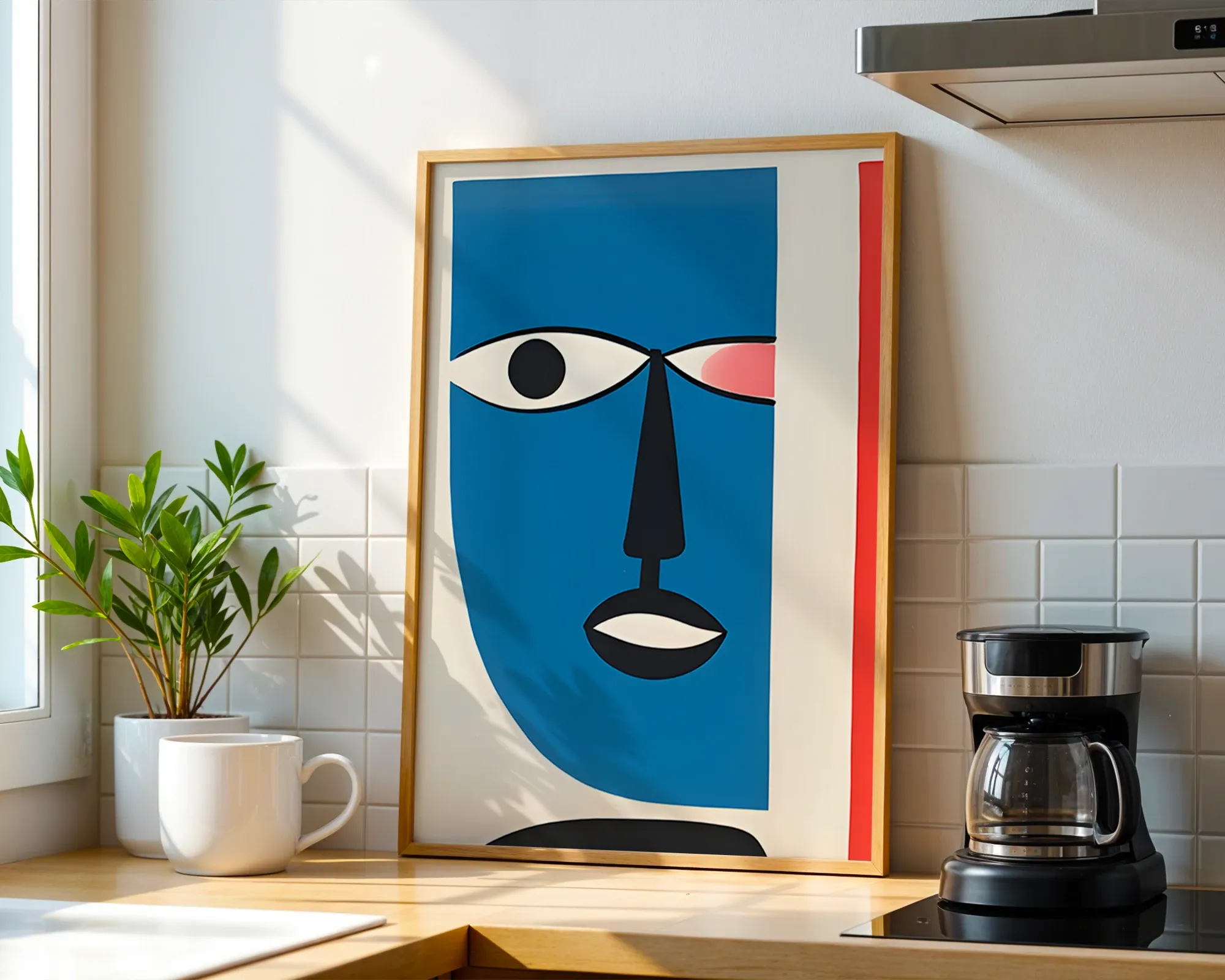 Blue Abstract Portrait — room view 1