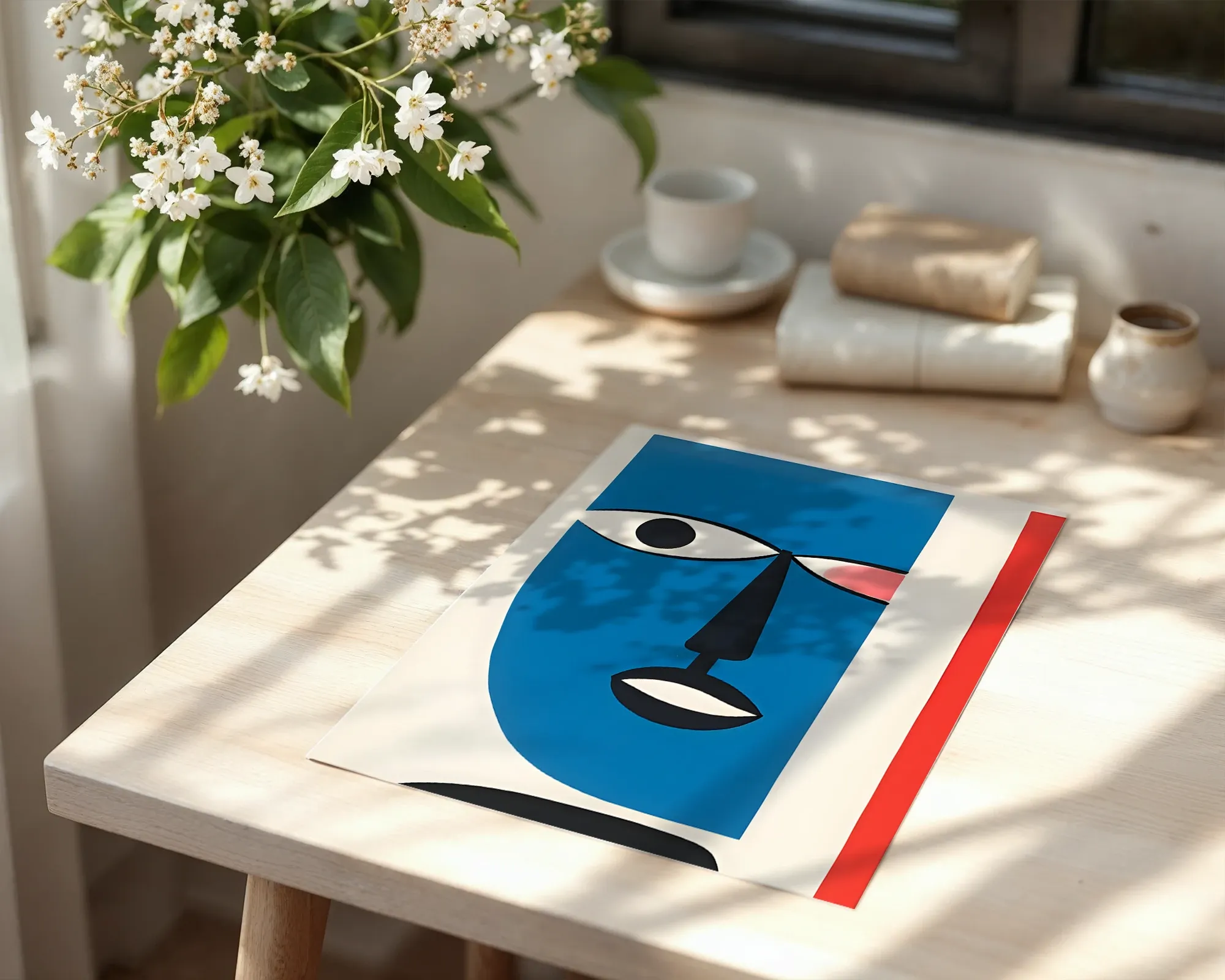 Blue Abstract Portrait — room view 6