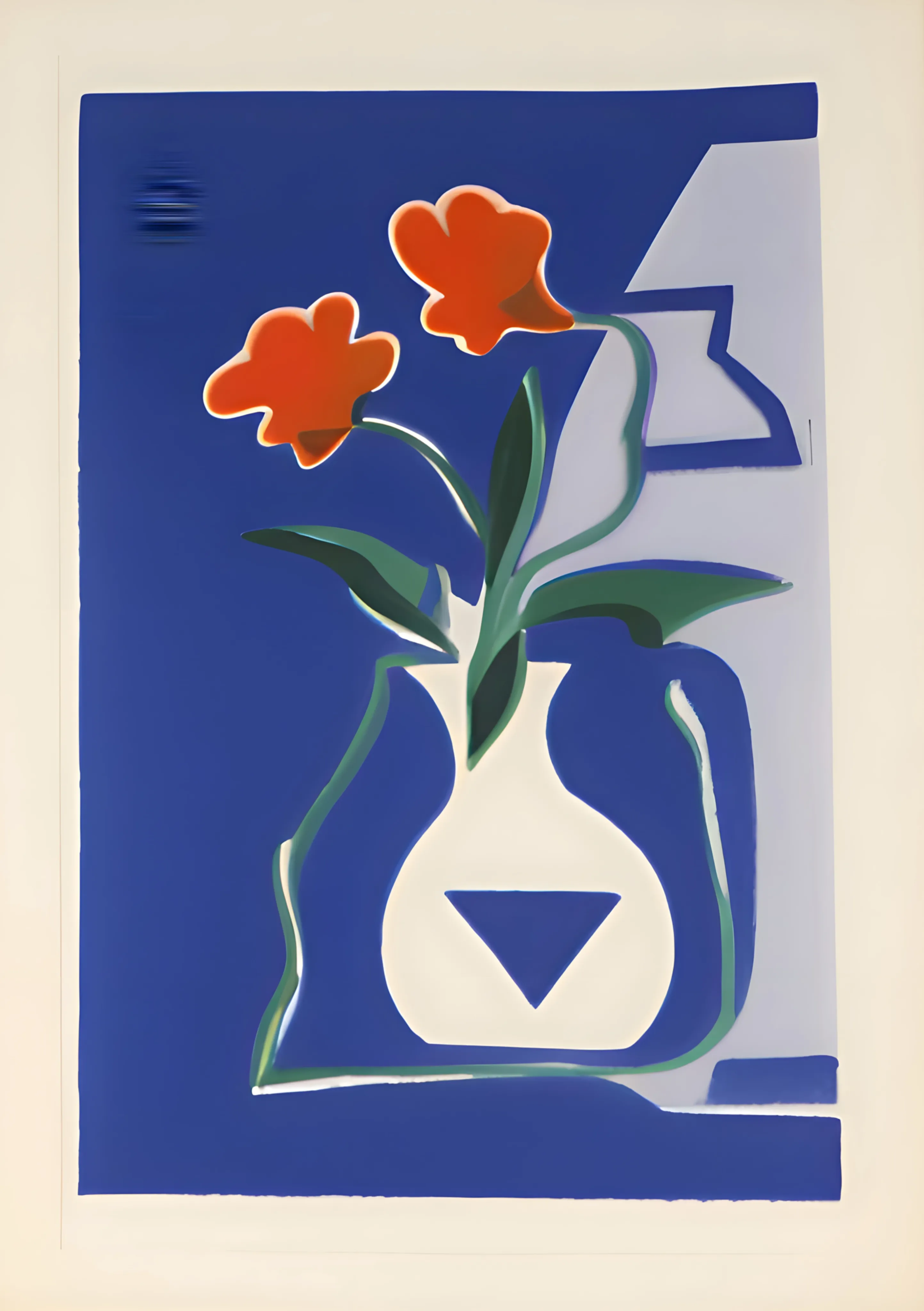Orange Blooms in White Vase image 1