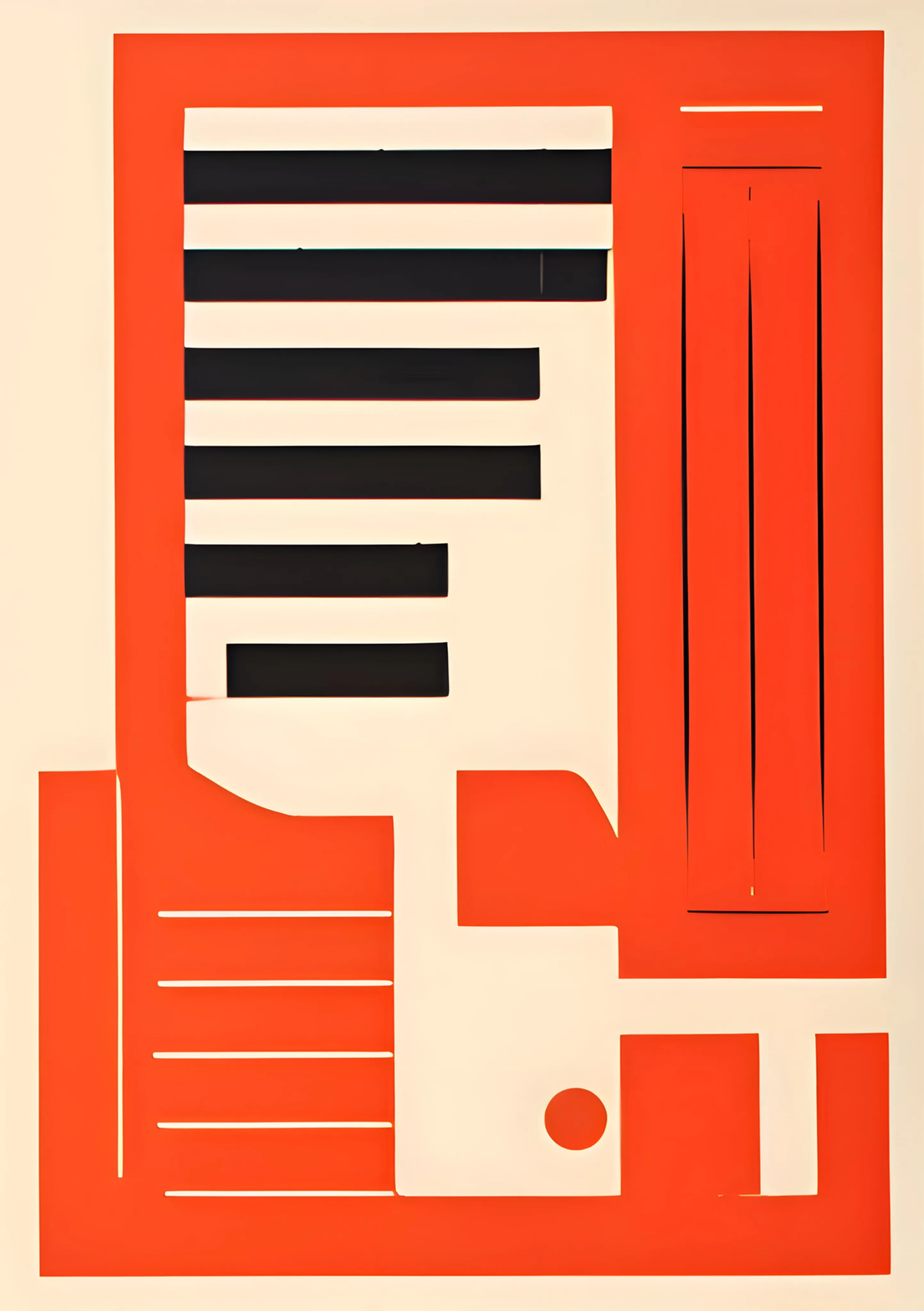 Red and Black Geometric Abstraction image 1