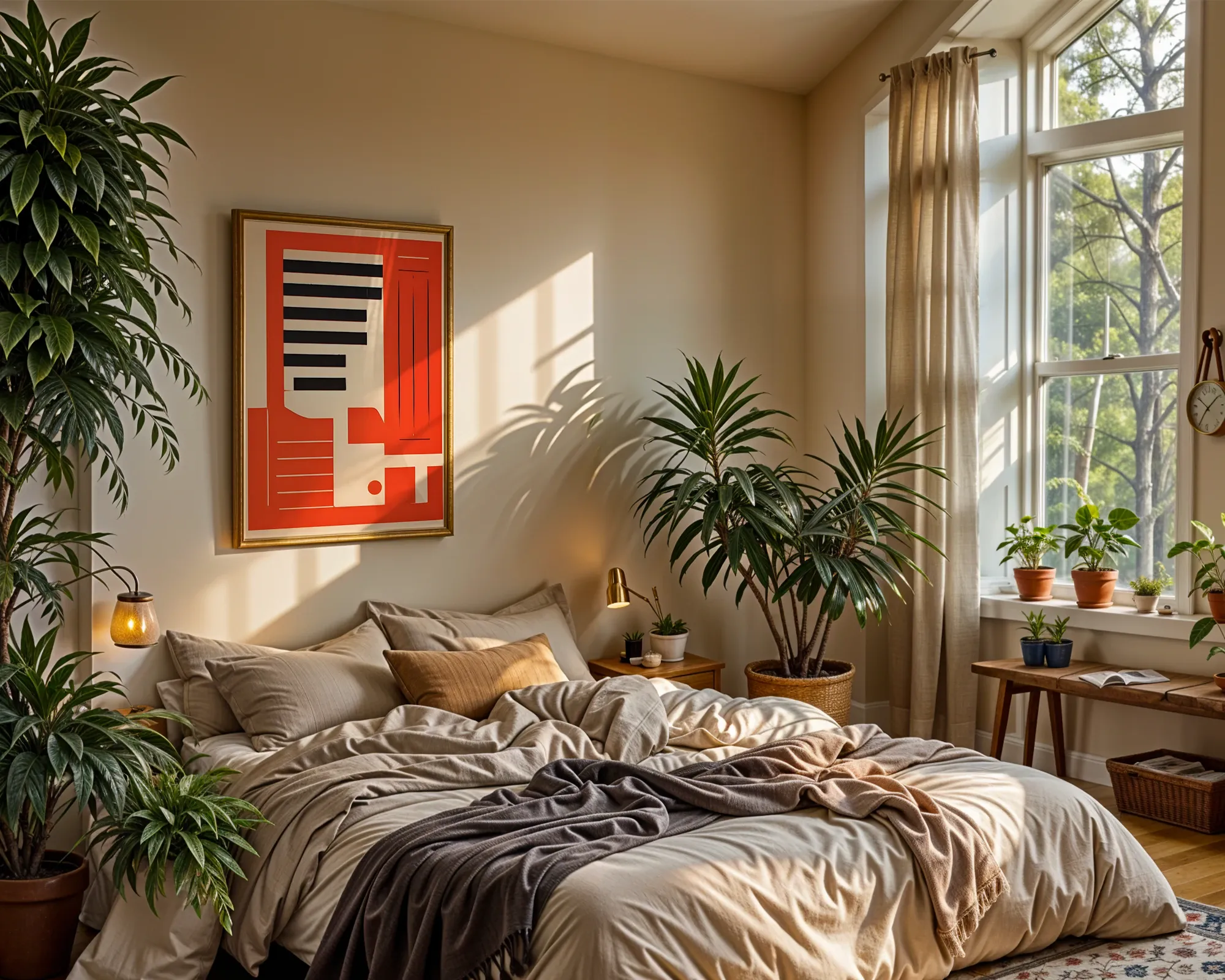 Red and Black Geometric Abstraction — room view 4