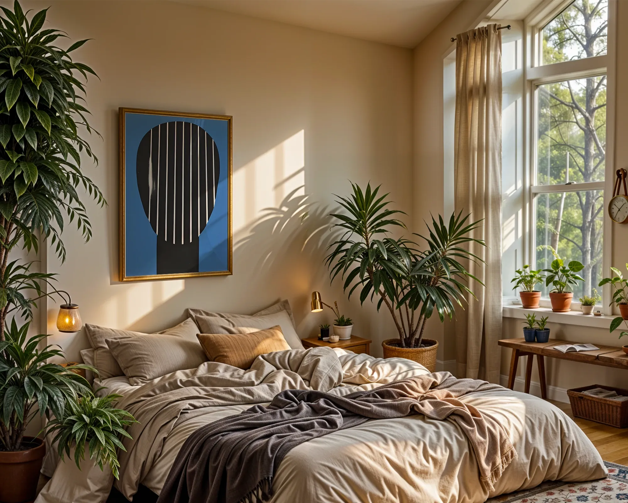 Geometric Oval on Blue — room view 4
