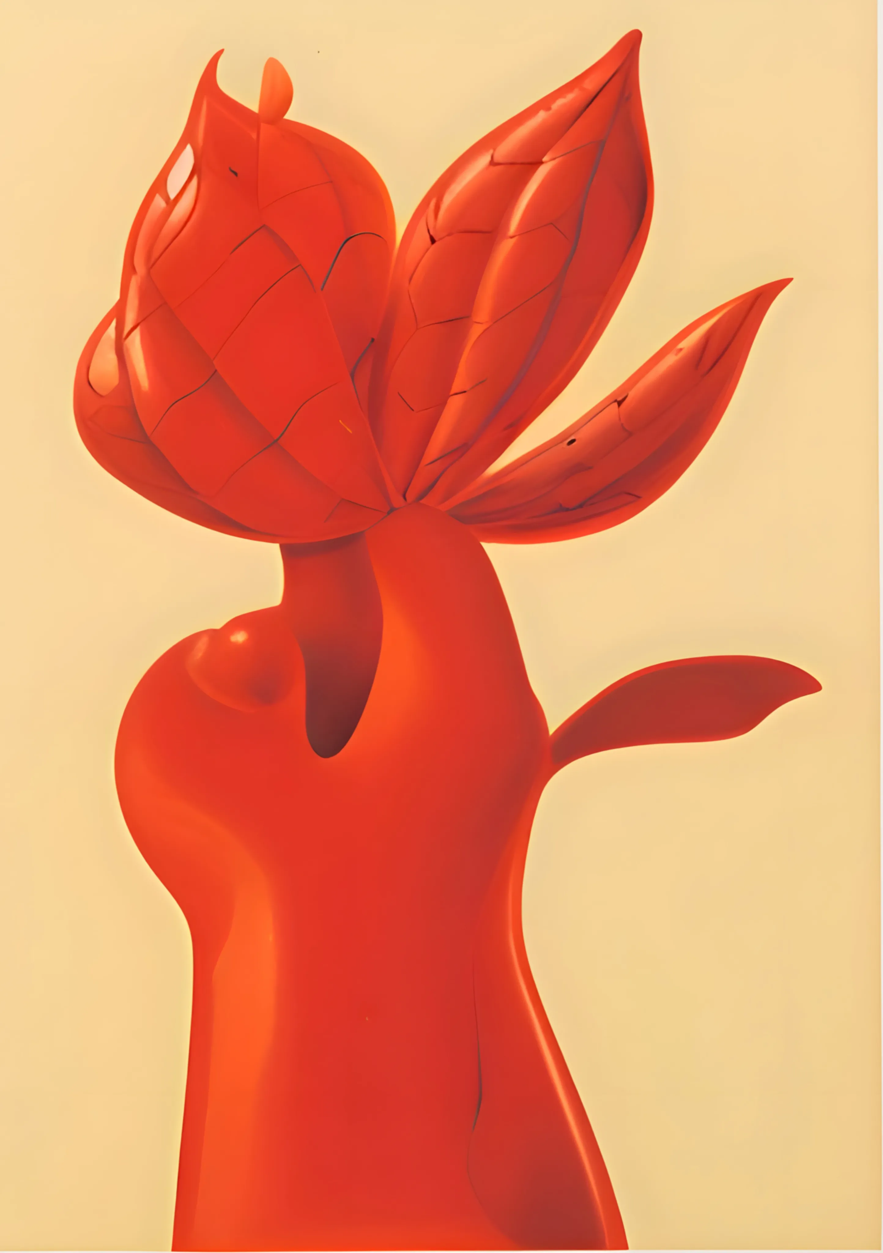 Sculptural Red Botanical Form image 1