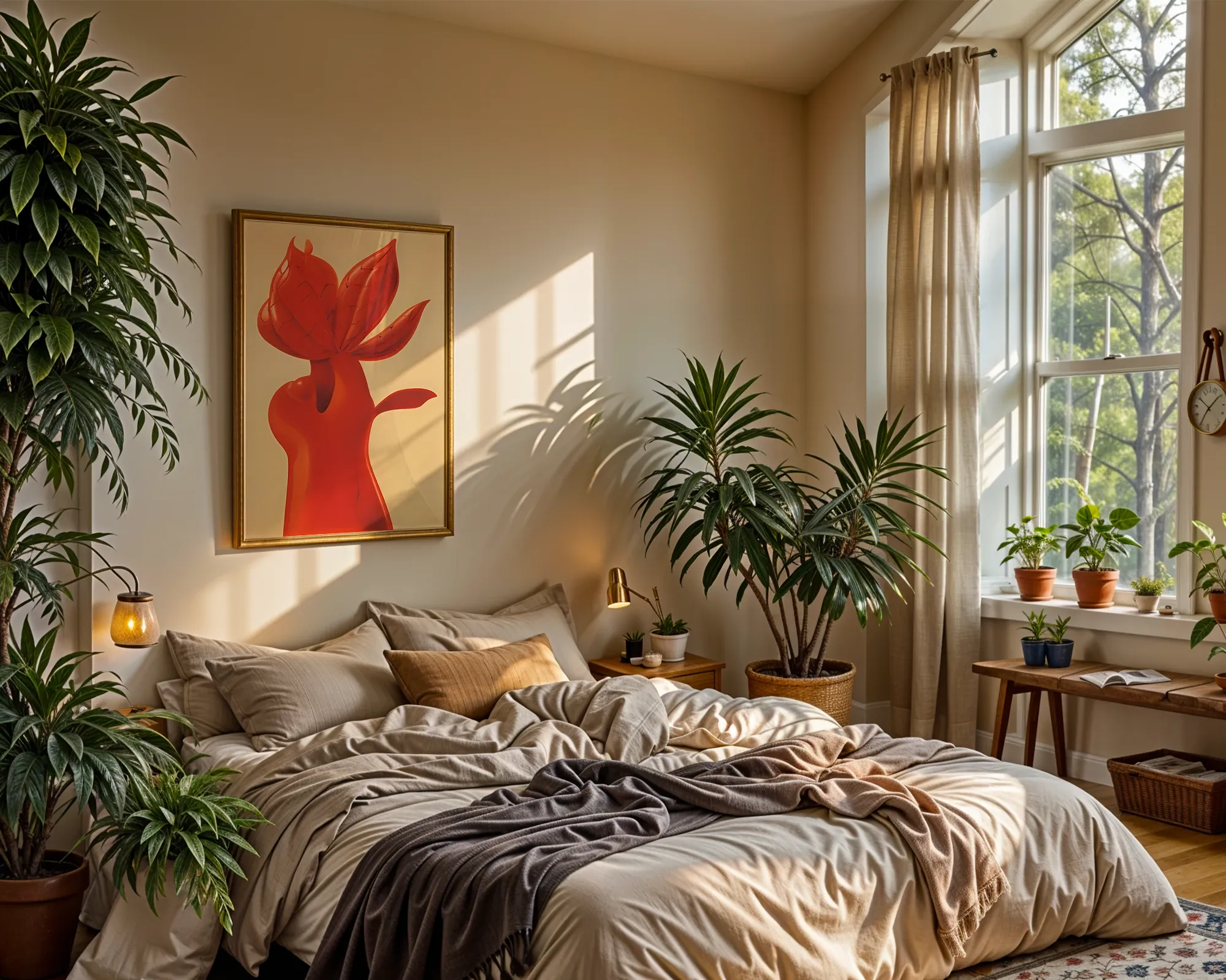Sculptural Red Botanical Form — room view 4