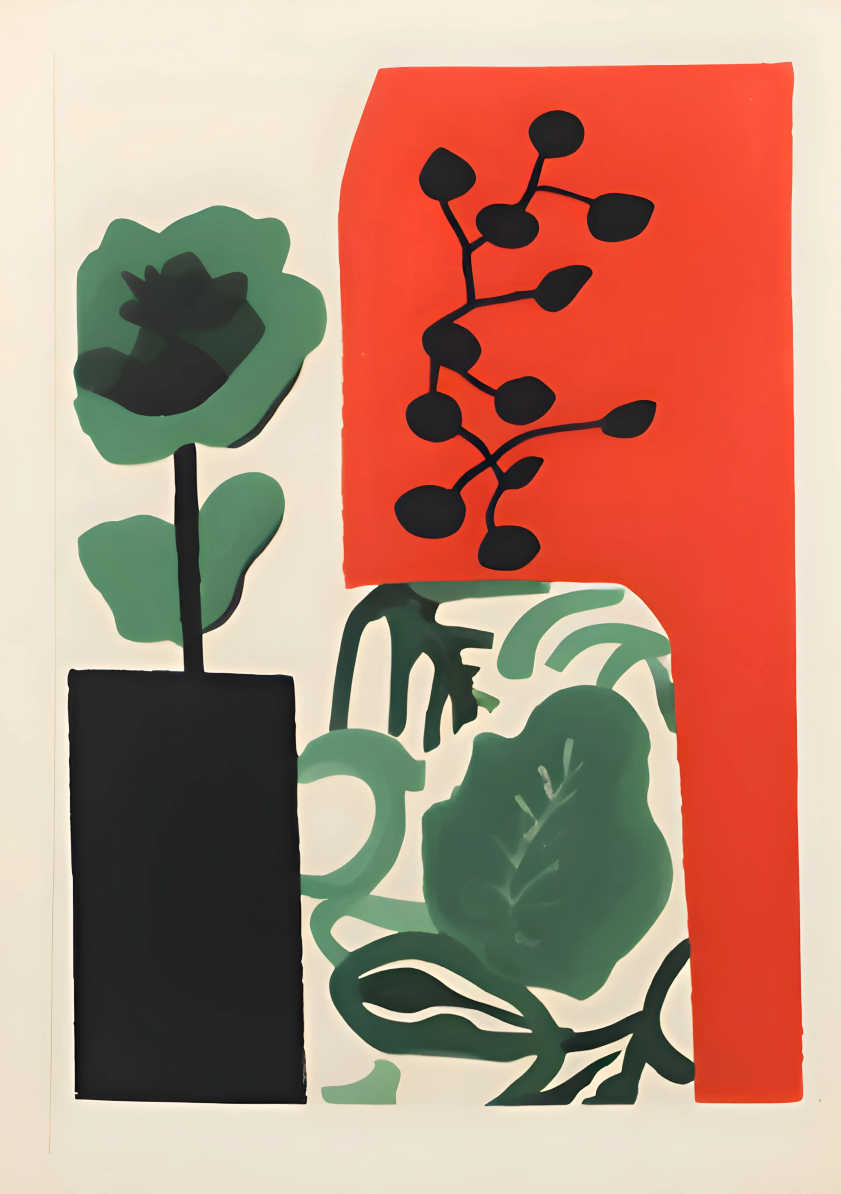Botanic Composition in Red and Green image 1