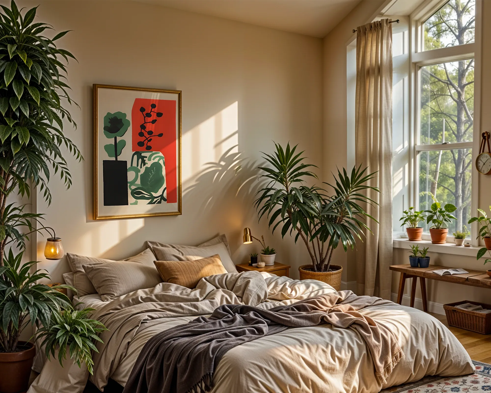 Botanic Composition in Red and Green — room view 4