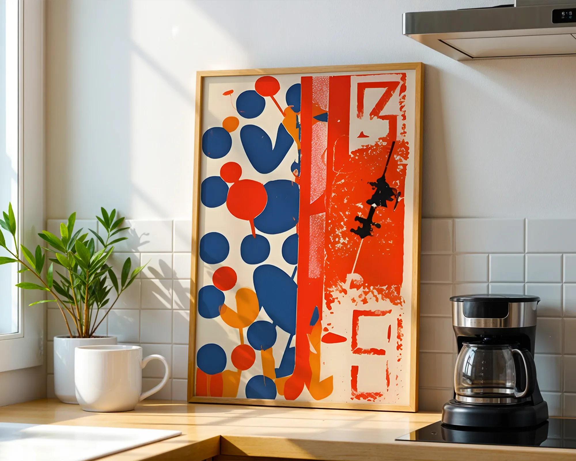 Red and Blue Graphic Composition — room view 1