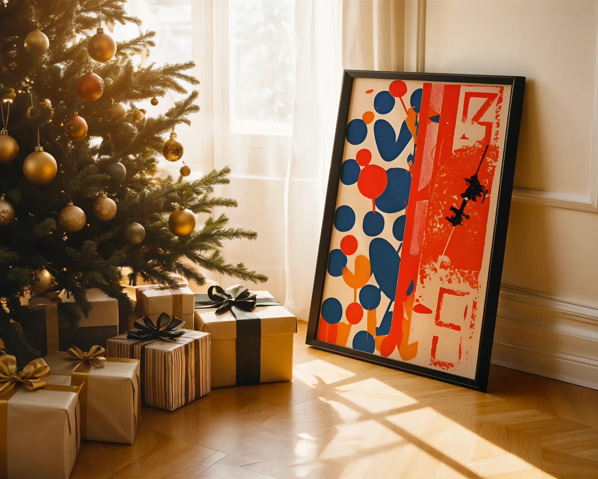 Red and Blue Graphic Composition — room view 2