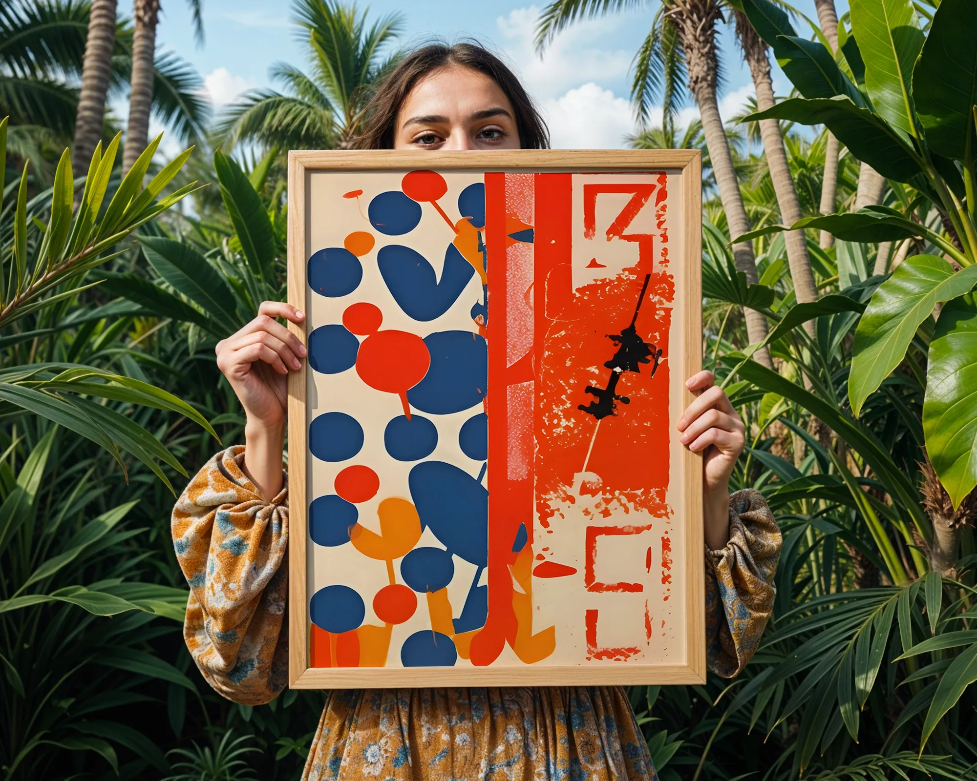 Red and Blue Graphic Composition — room view 5