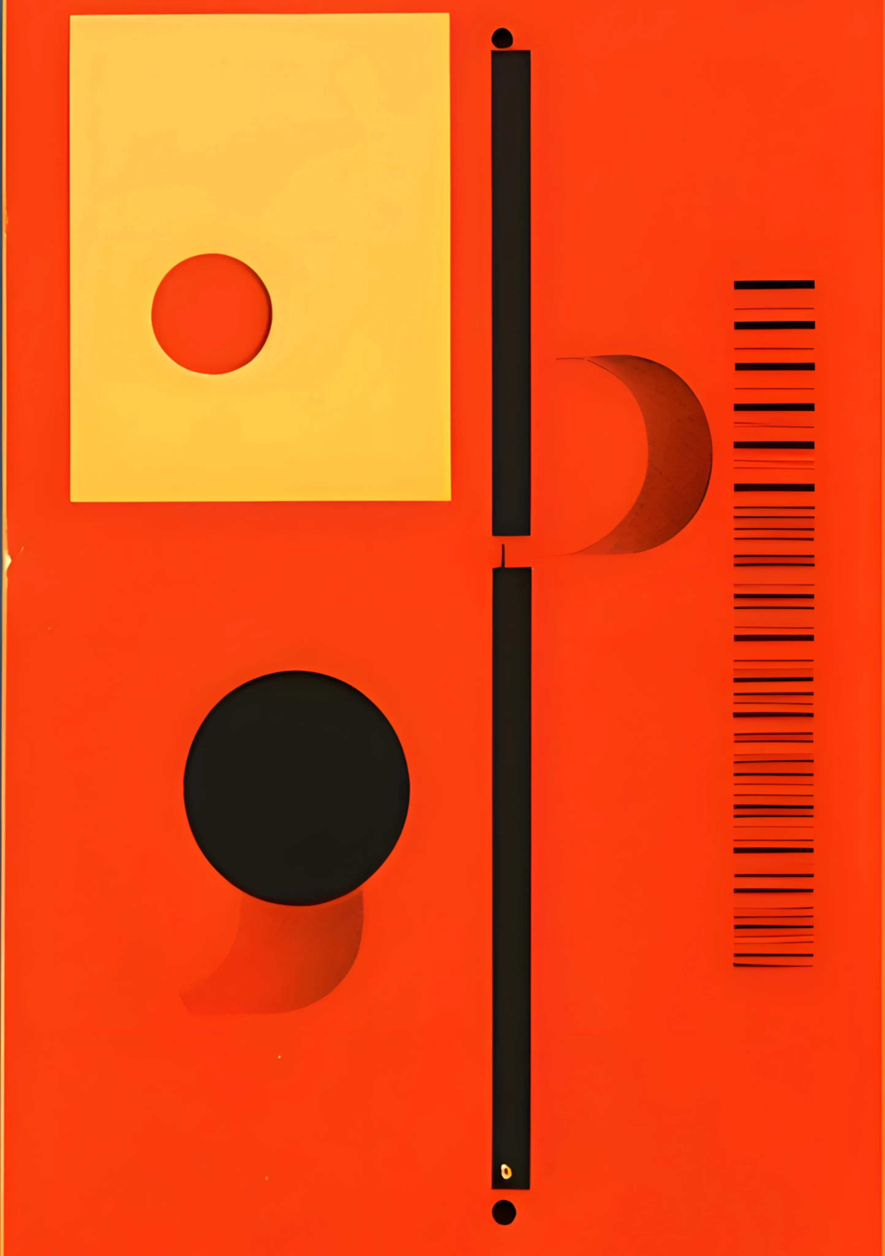 Geometric Red and Yellow Composition image 1