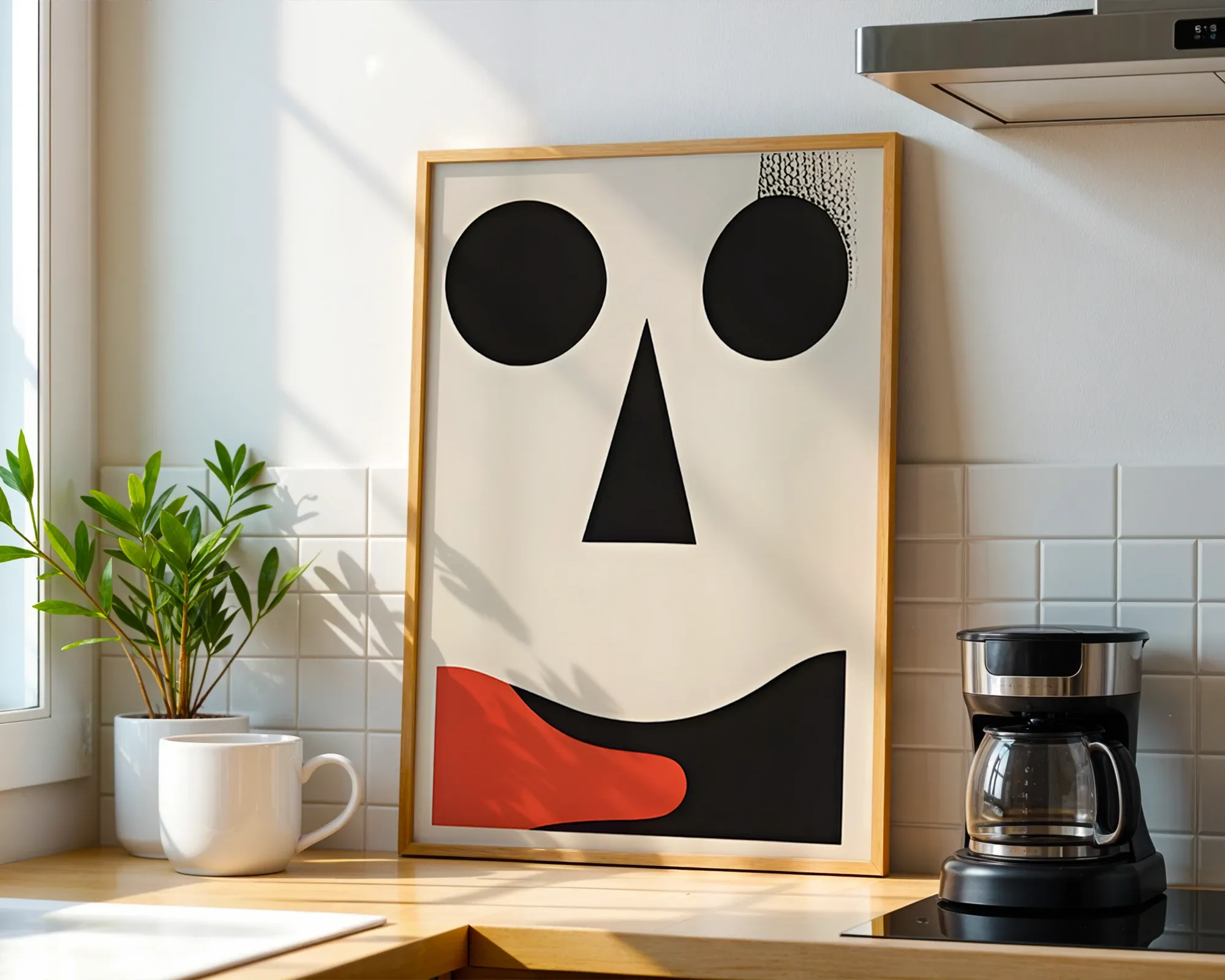 Minimalist Graphic Face Illustration — room view 1