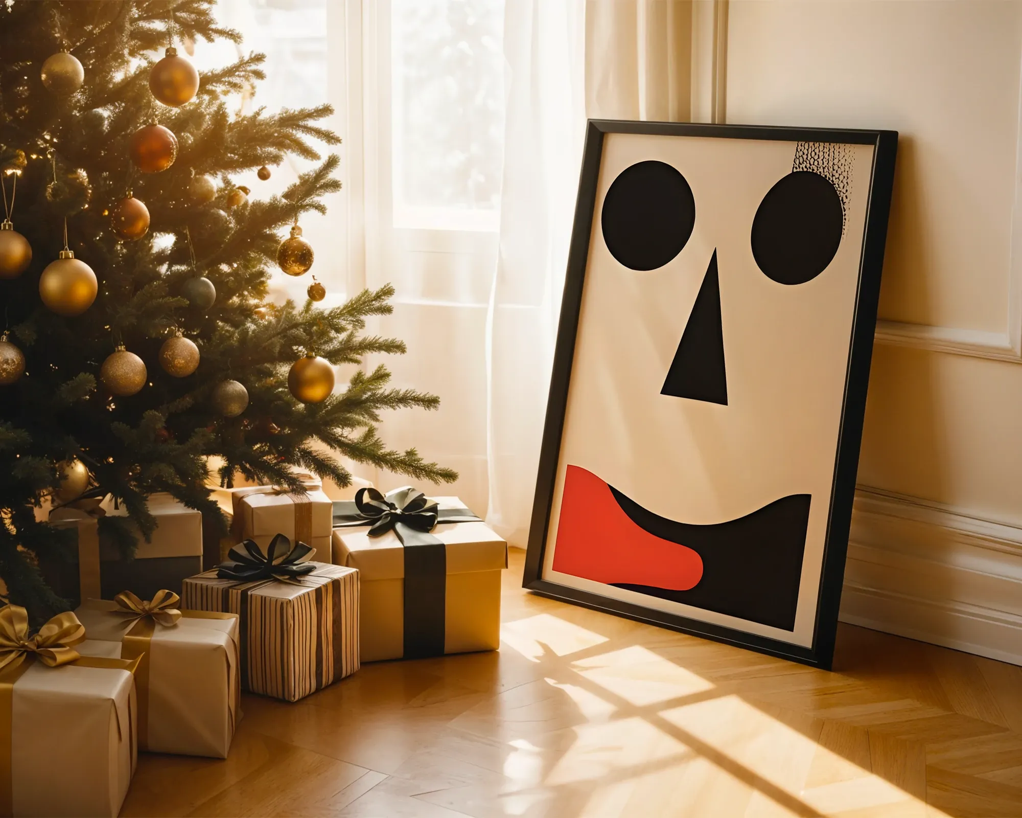 Minimalist Graphic Face Illustration — room view 2