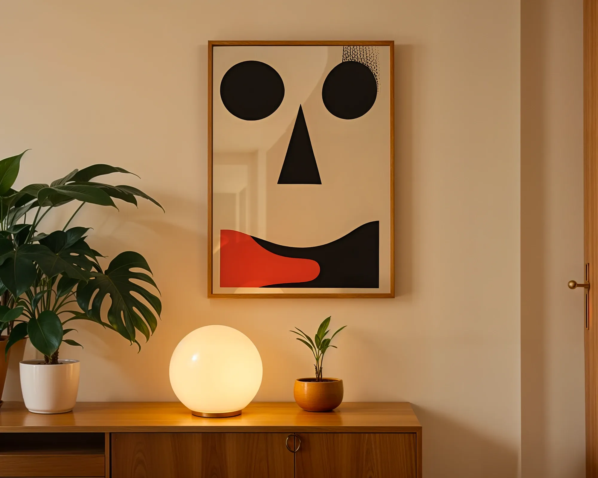 Minimalist Graphic Face Illustration — room view 3