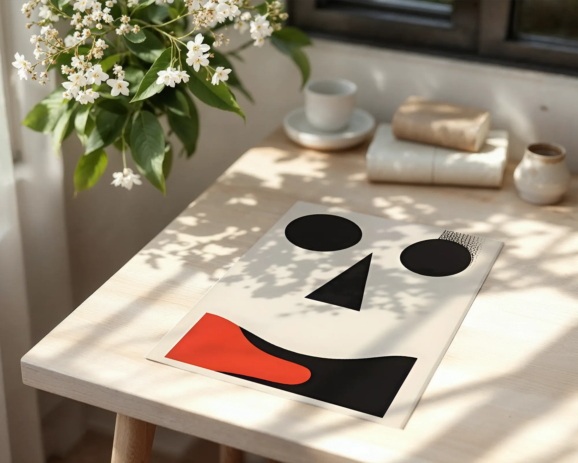 Minimalist Graphic Face Illustration — room view 6