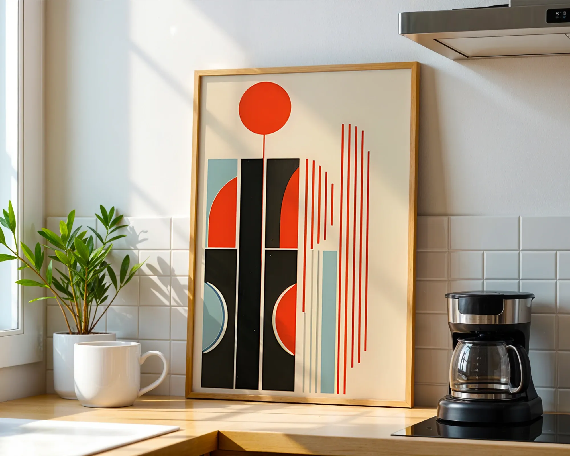 Abstract Geometric Sun and Stripes — room view 1