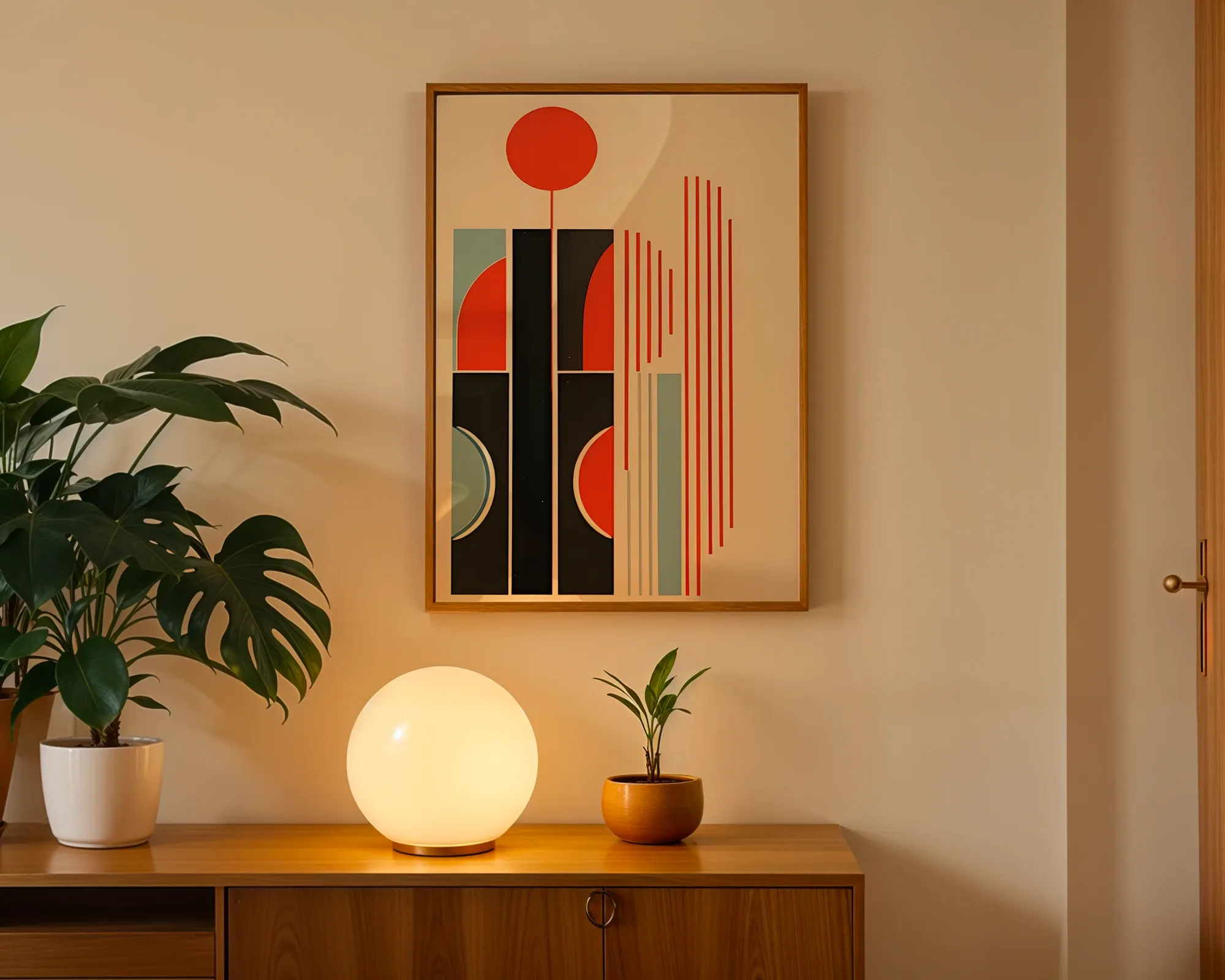 Abstract Geometric Sun and Stripes — room view 3