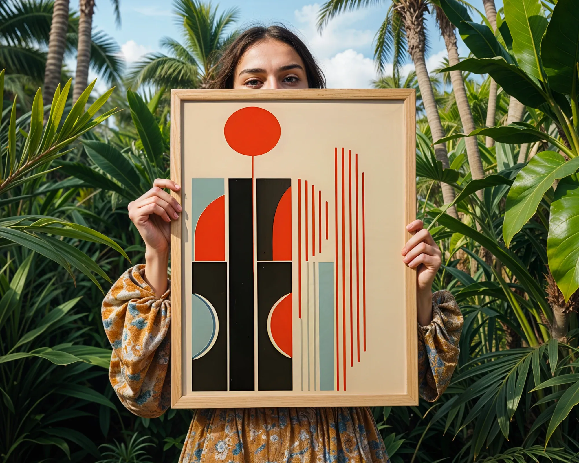 Abstract Geometric Sun and Stripes — room view 5