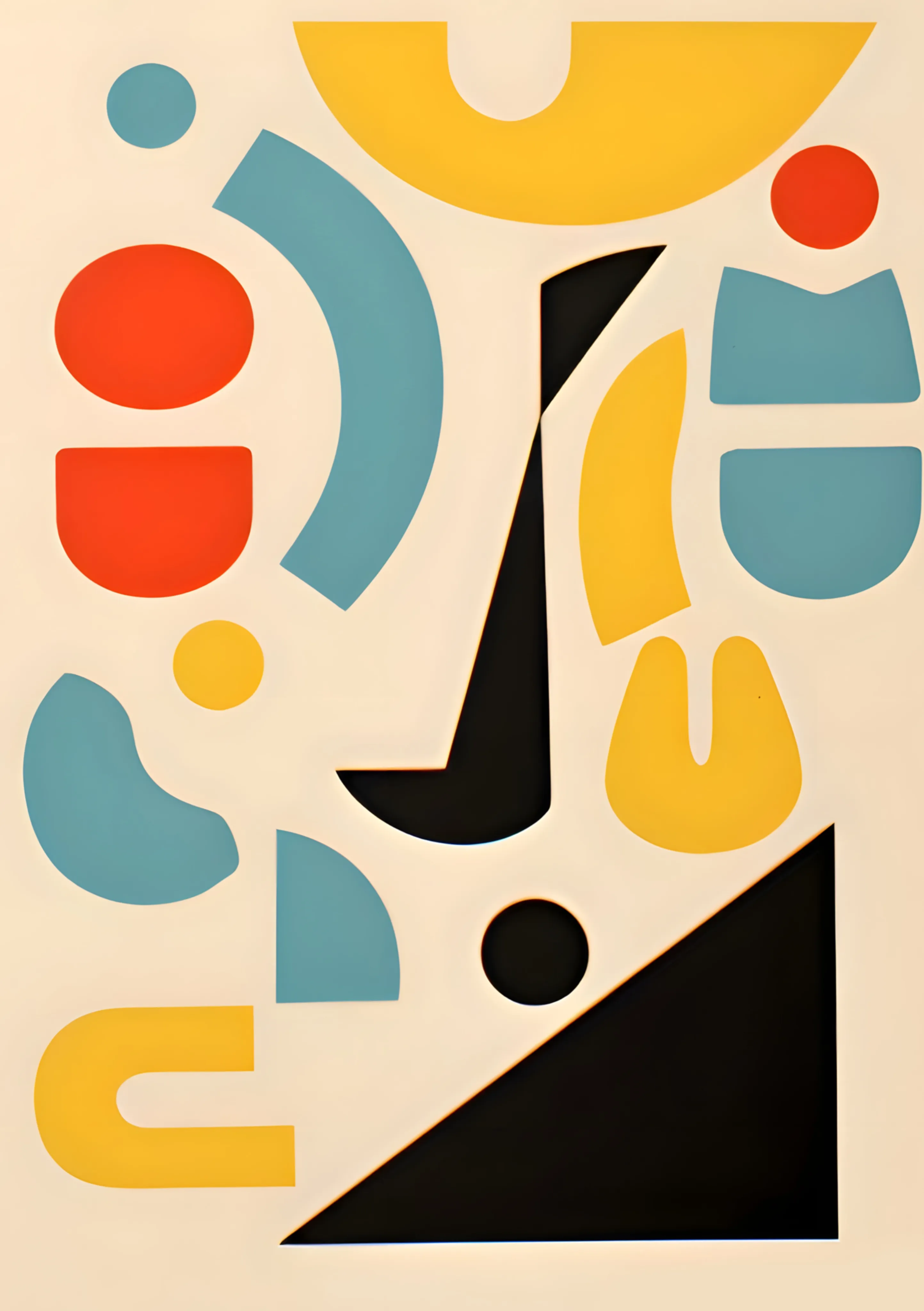 Abstract Geometric Cutout Composition image 1