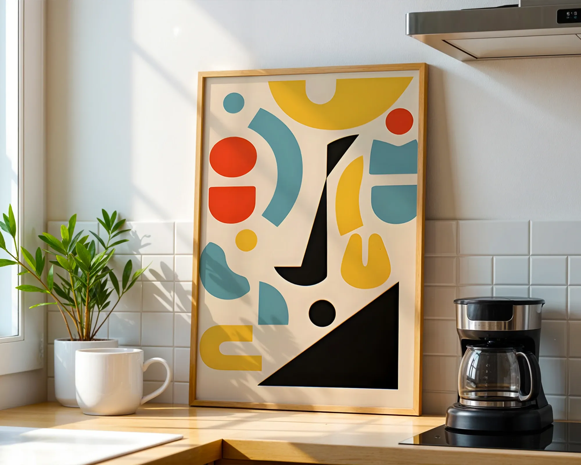 Abstract Geometric Cutout Composition — room view 1