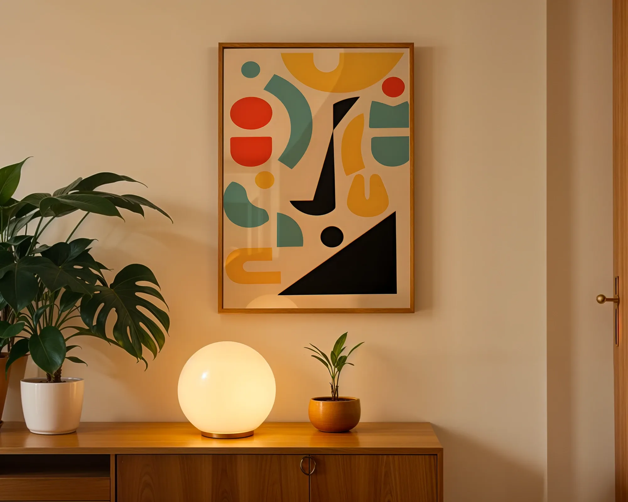 Abstract Geometric Cutout Composition — room view 3
