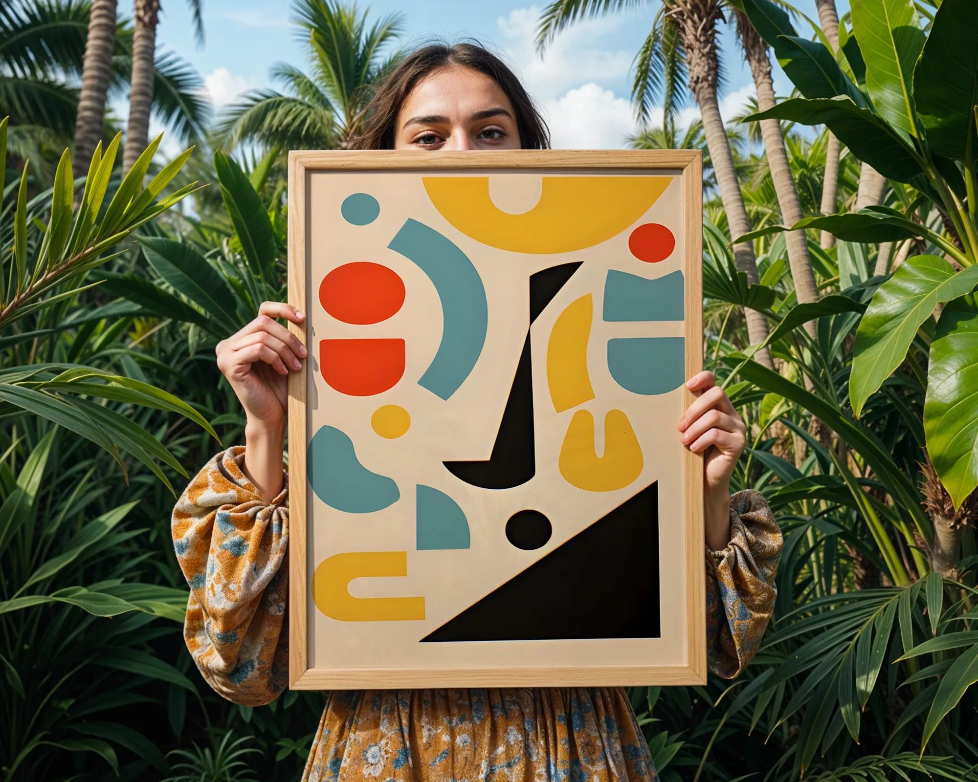 Abstract Geometric Cutout Composition — room view 5