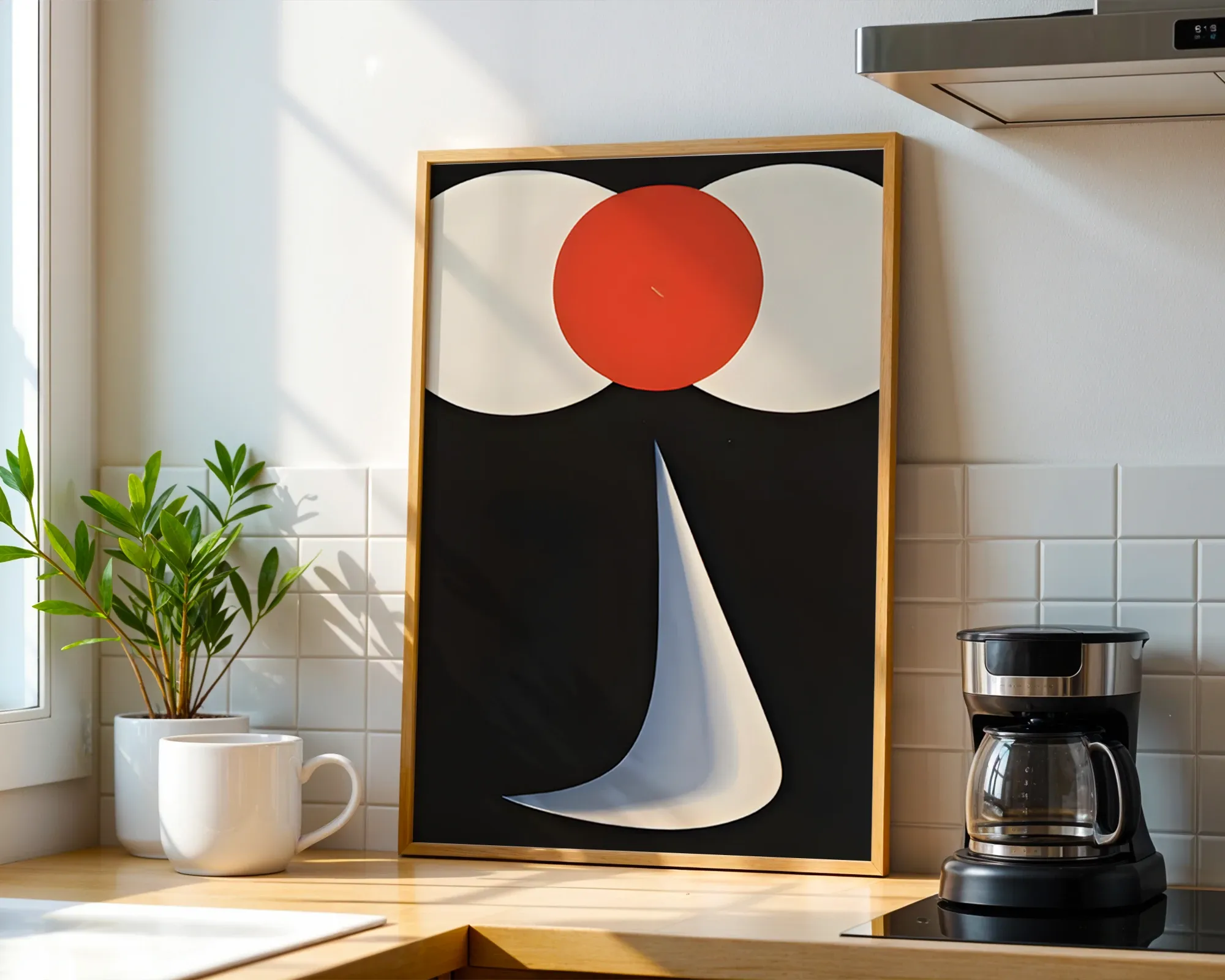 Abstract Oval and Curve Composition — room view 1