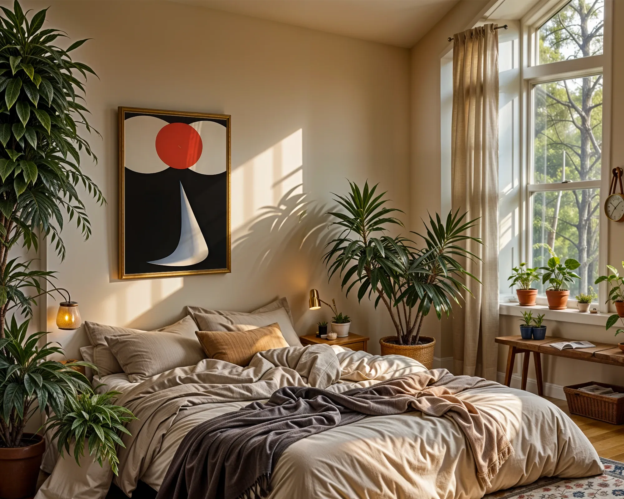 Abstract Oval and Curve Composition — room view 4